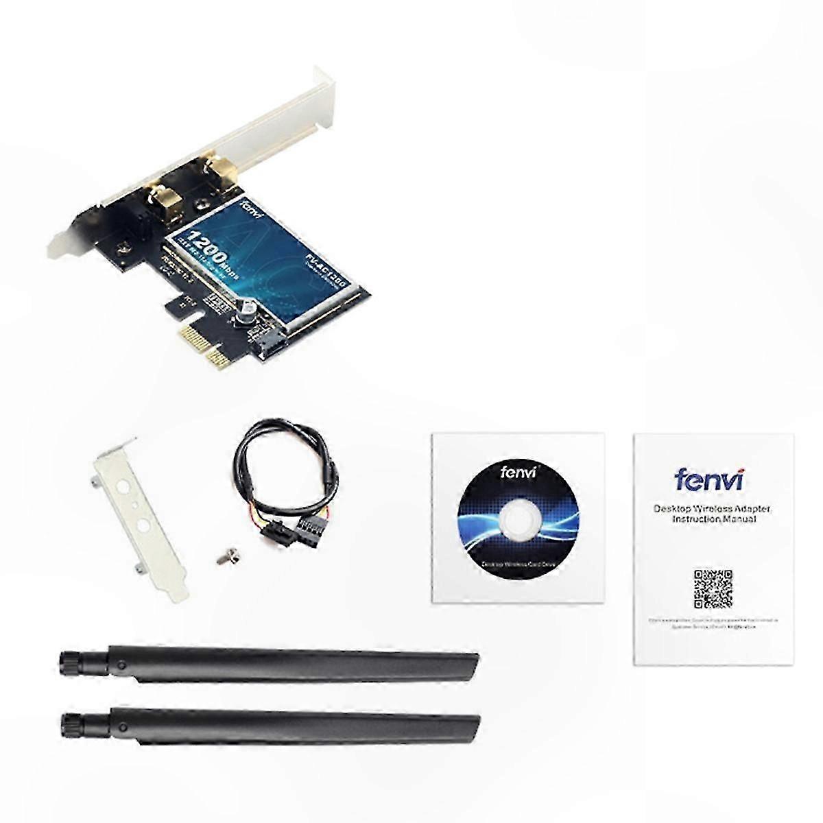 PCI-E WiFi 5 Network Adapter with Bluetooth 4.2, Dual Band 2.4G+5G Wireless Card for Desktop