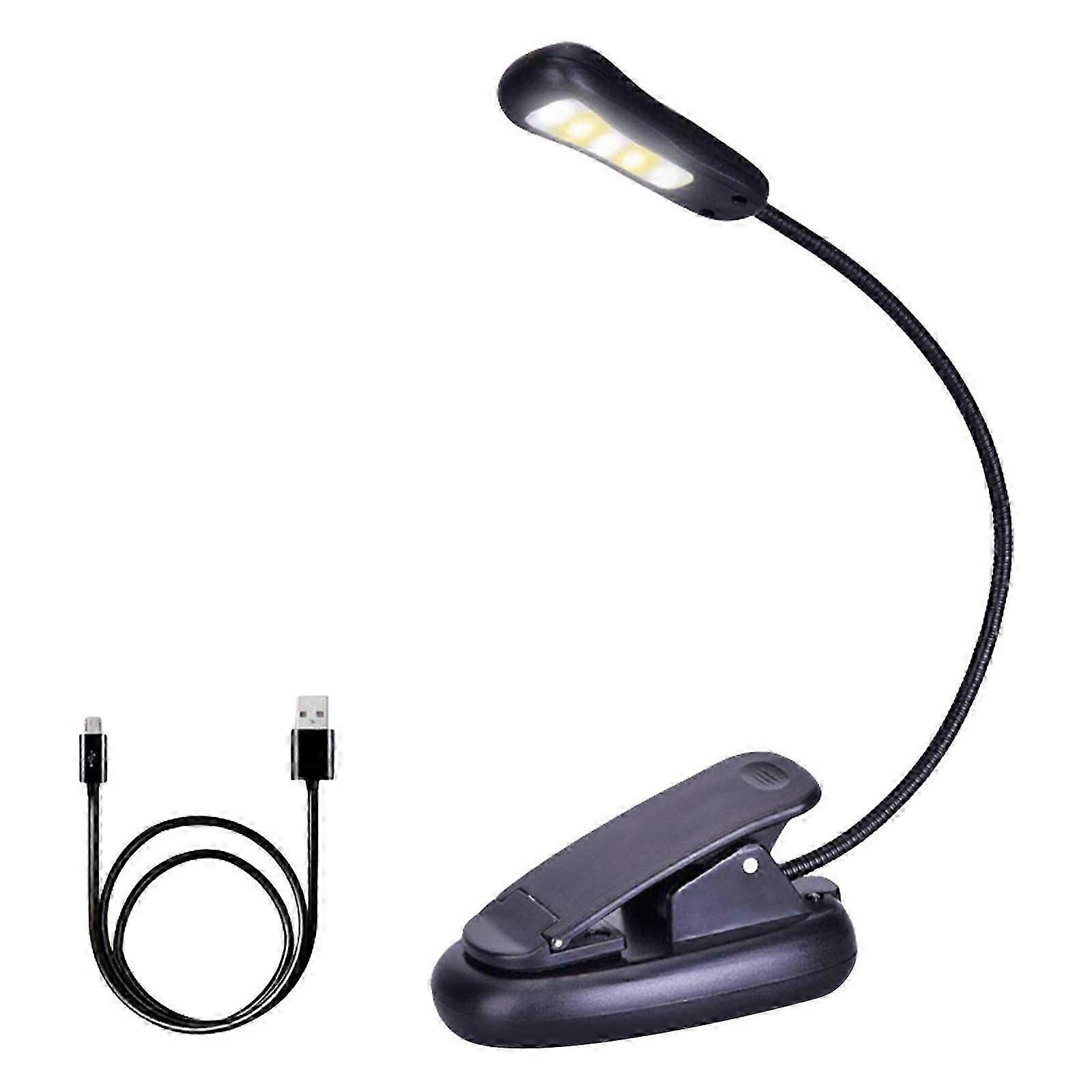 Rechargeable LED Book Light 9 Lighting Modes 5 LED Reading Light Adjustable Clip
