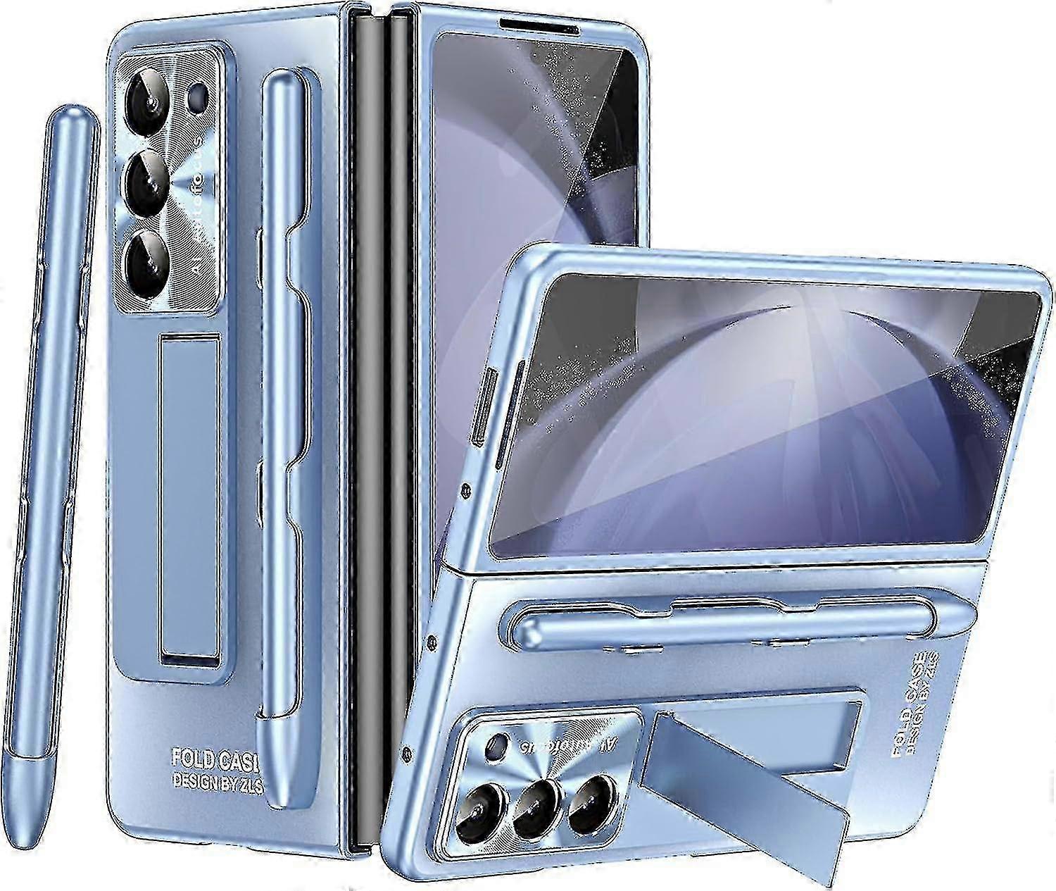 Galaxy Z Fold 5 Case with S Pen Stand Front Screen Guard and Durable PC Shell