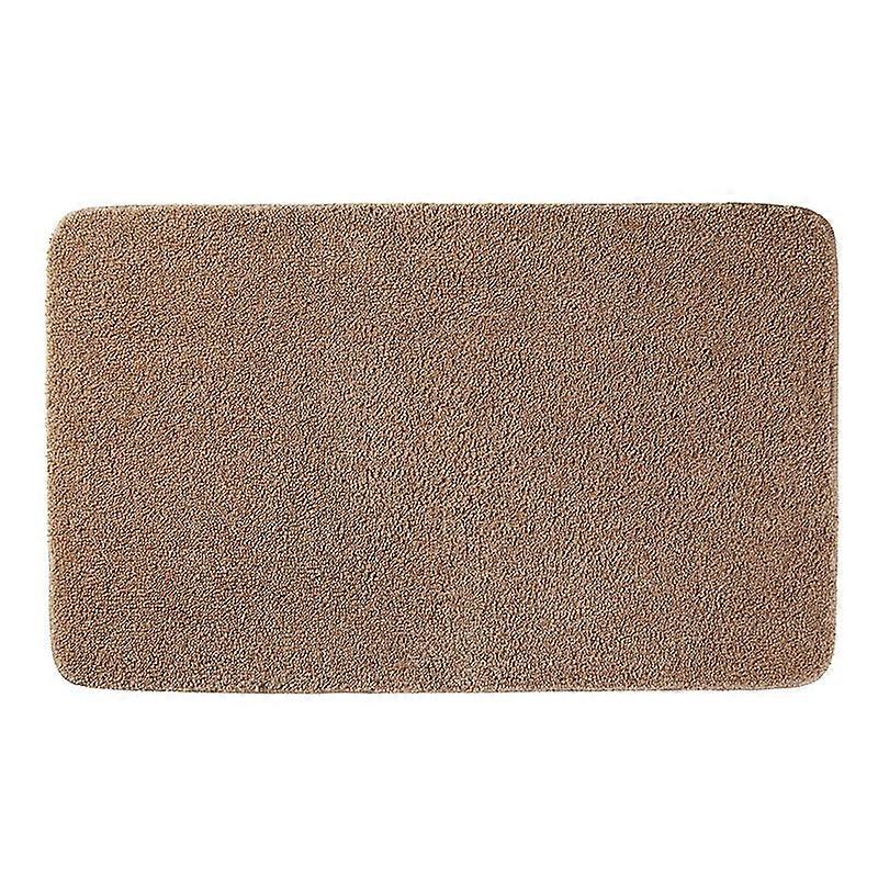 Soft Solid Color Gray Cake Velvet Non-Slip Floor Mat Carpet Floor Mat (Champagne 50 x 80cm)