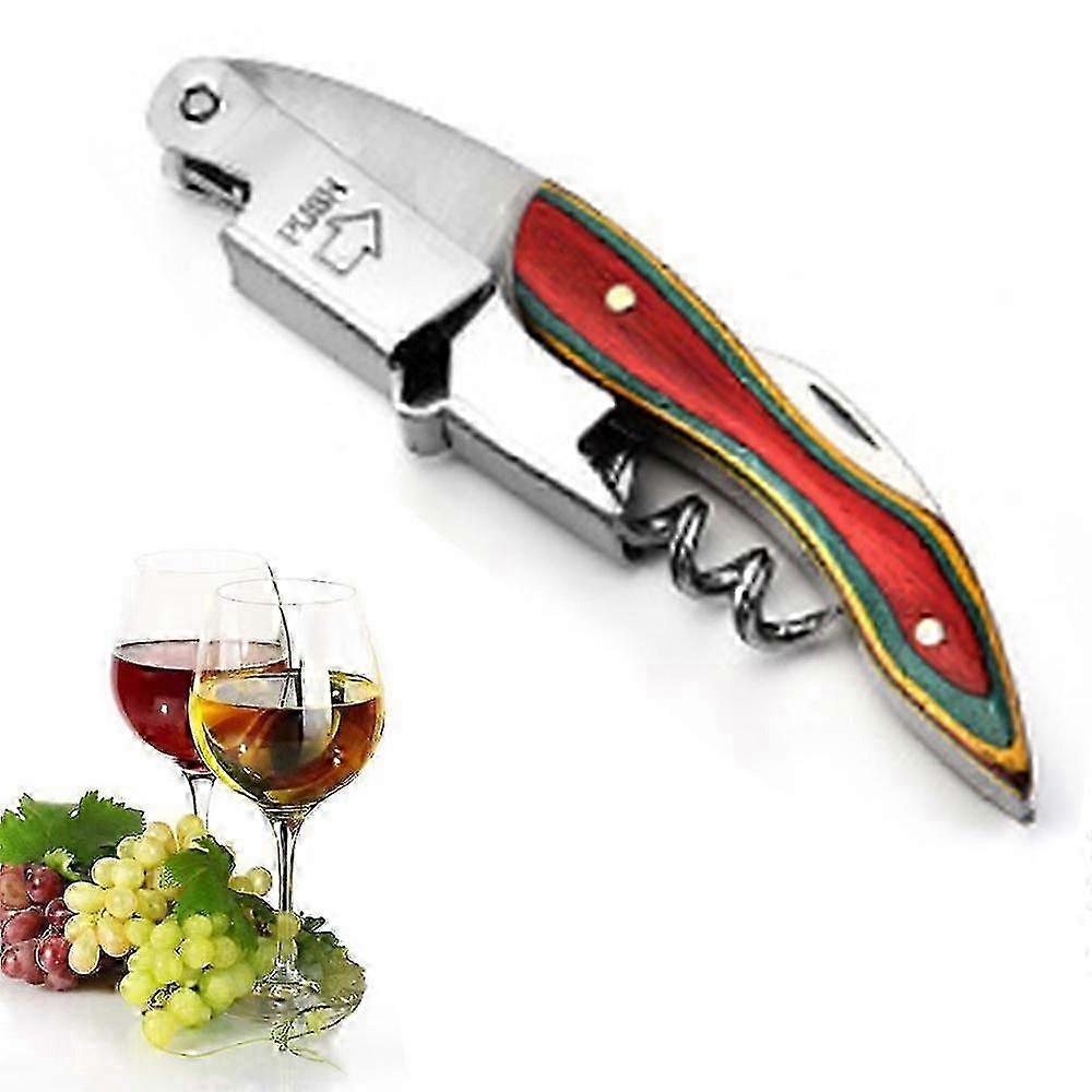 Premium Wine Key with Ergonomic Rubber Handle, Corkscrew Bottle Opener & Built-in Foil Cutter - Style 2 for Wine Enthusiasts