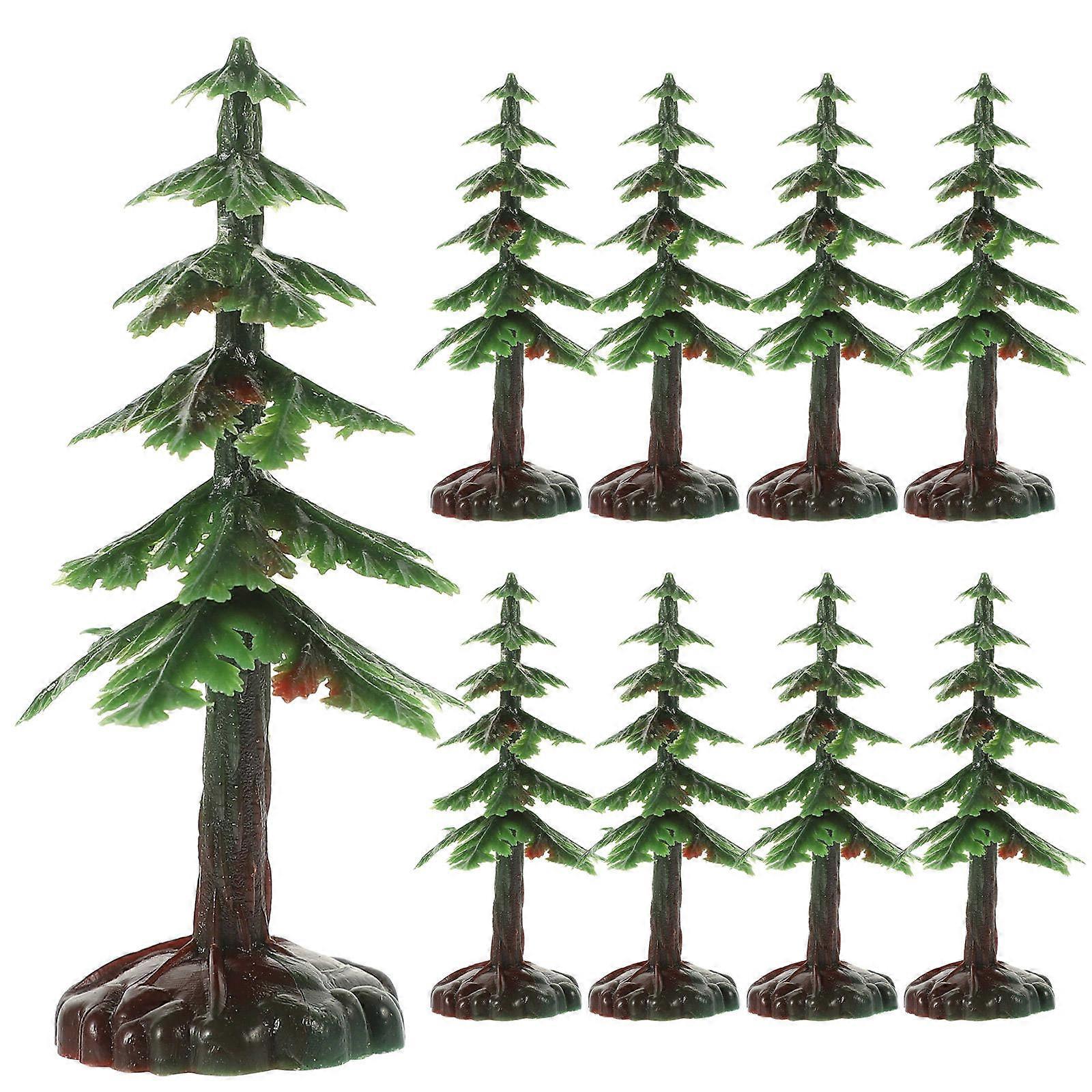 20 Miniature Christmas Trees for Decoration Made of PVC in Green Add Lifelike Vibe to Your Space 20
