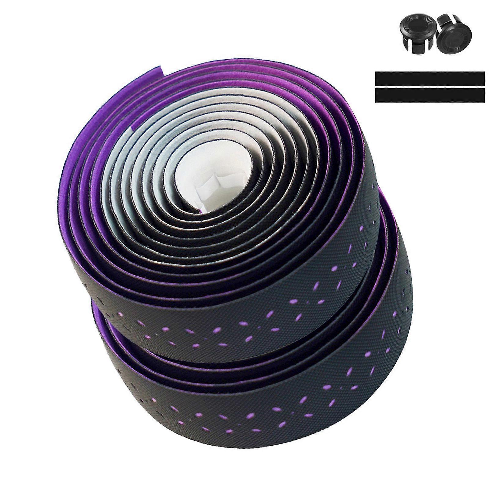 2Pcs NonSlip Bikes Handlebars Tape AntiVibration Wrap Sweat Absorbing Bicycles Handlebar Tape Easily to Install  Purple