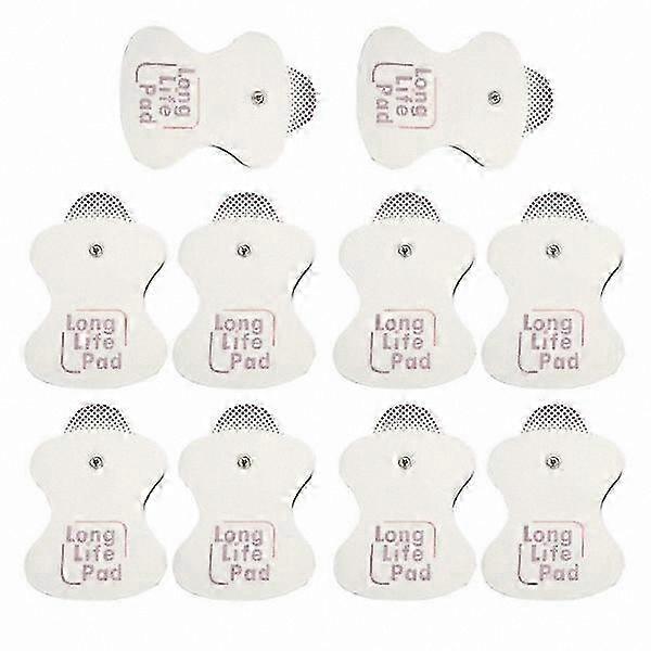 Replacement Electrode Pads for Massagers - 10-Pack Long-Lasting Conductive Stimulation Sheets Compatible with Multiple Devices