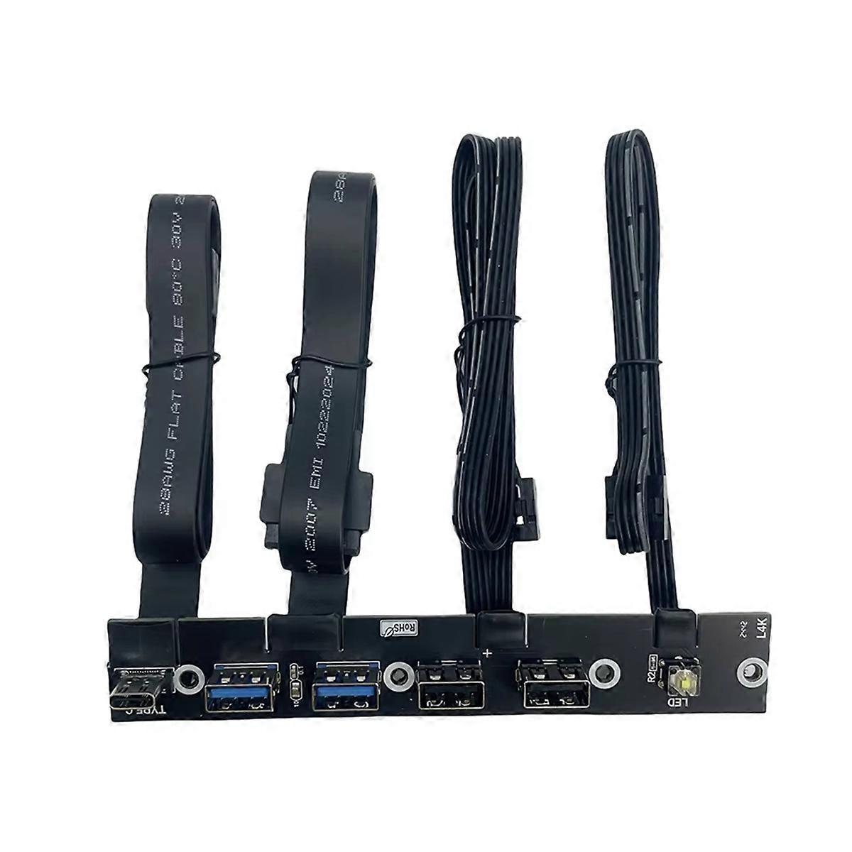 USB 3.0 Front Panel IO Panel 2-Port USB3.0 + 2-Port USB2.0 + 1-Port TYPE-C 20G + LED Switch für Desktop Co