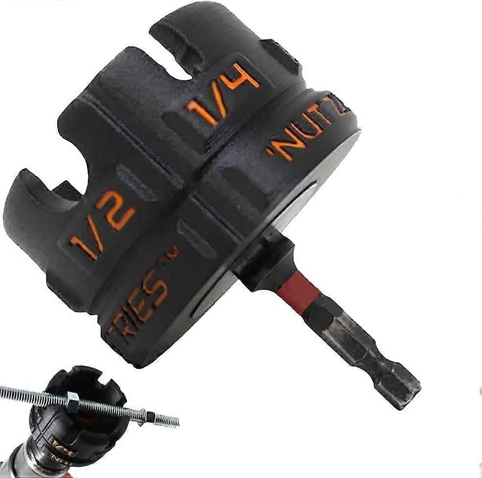 Nut Zipper Drill Attachment Hex Shank Nut Driver Extractor, Wing Nut Spinning Drive Kit, Conduit Racks Strut Compatible