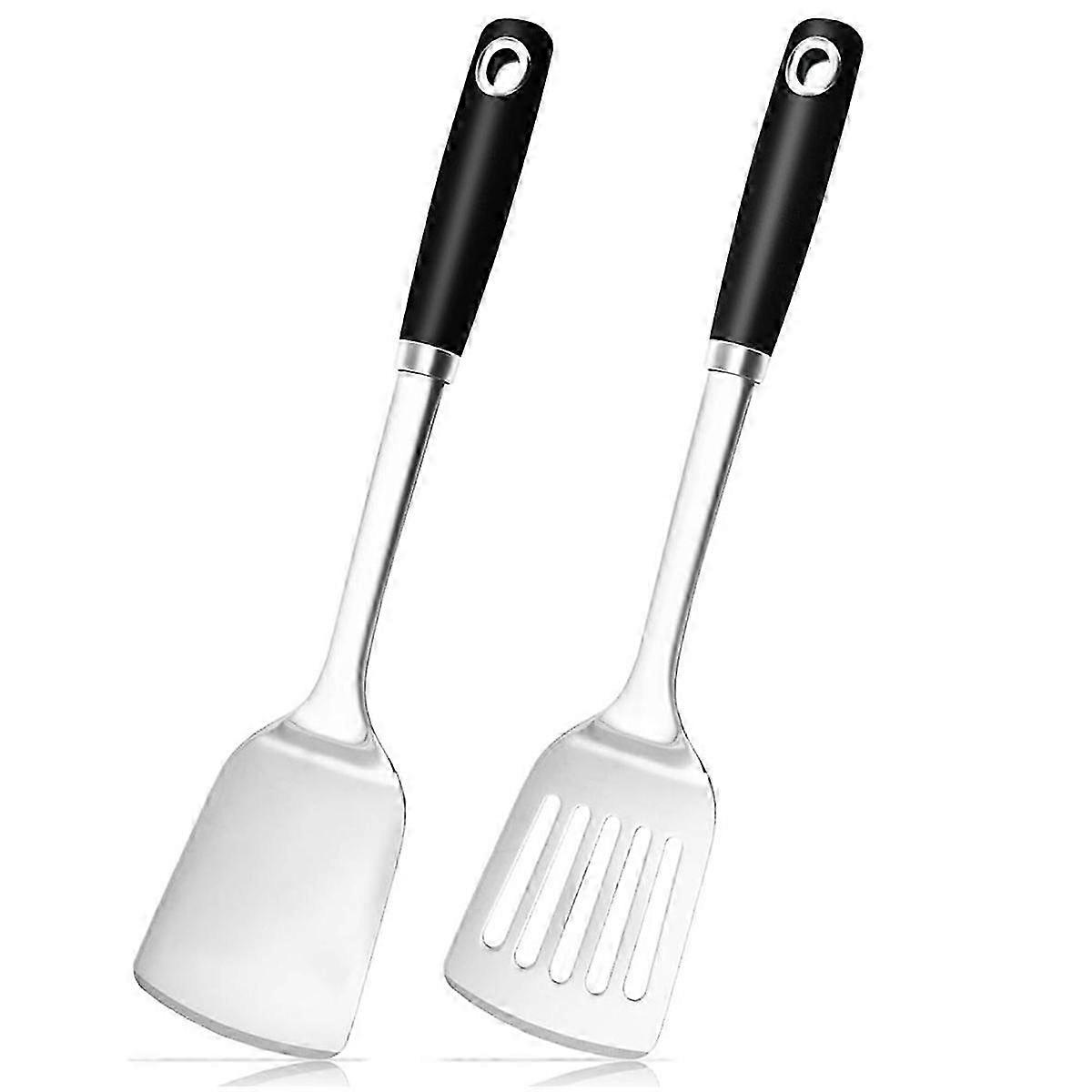 2pcs 14.3inch Spatula Set, Heavy Duty Turner & Slotted Spatula