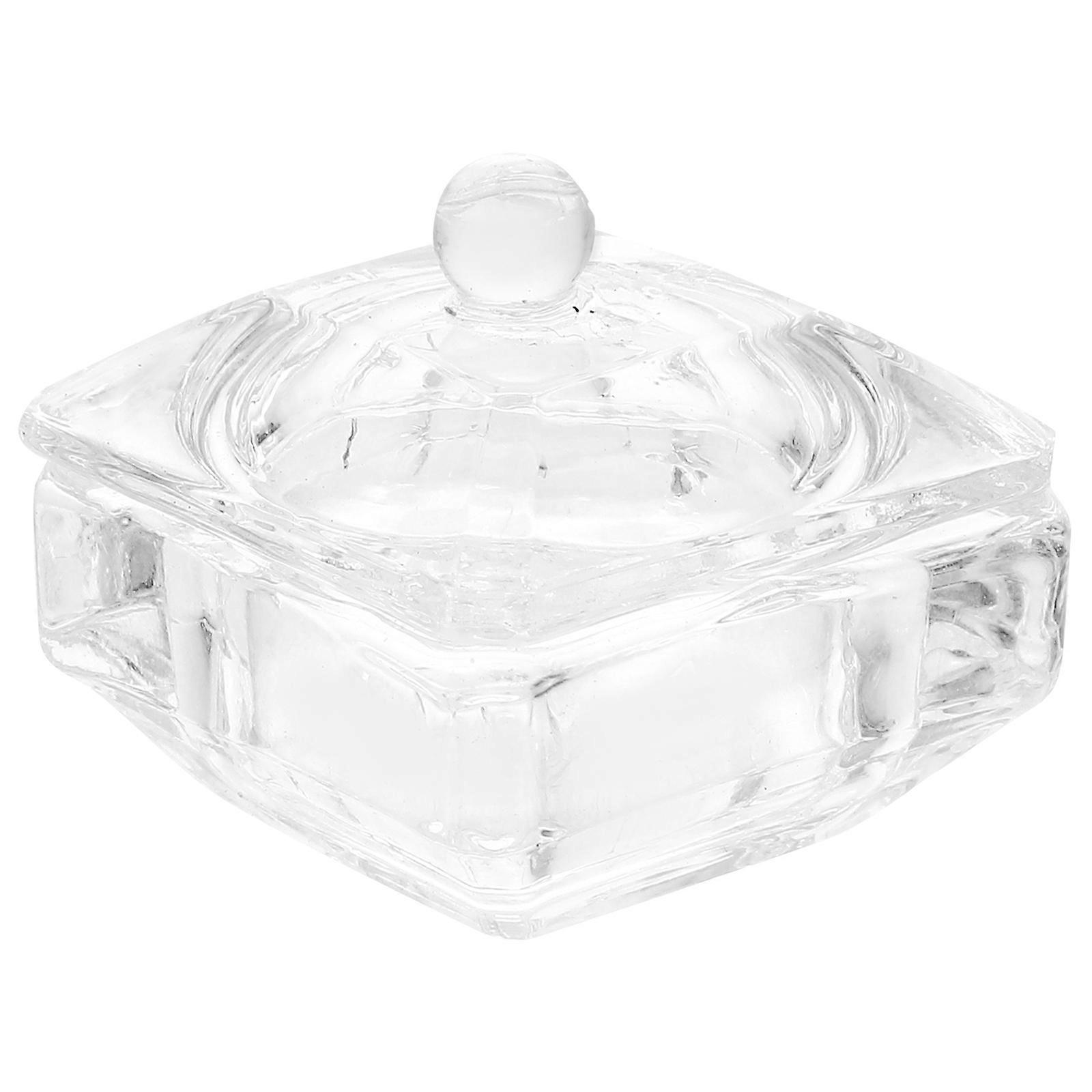 Manicure Nail Dish Glass Jar for Storage Use with Lid