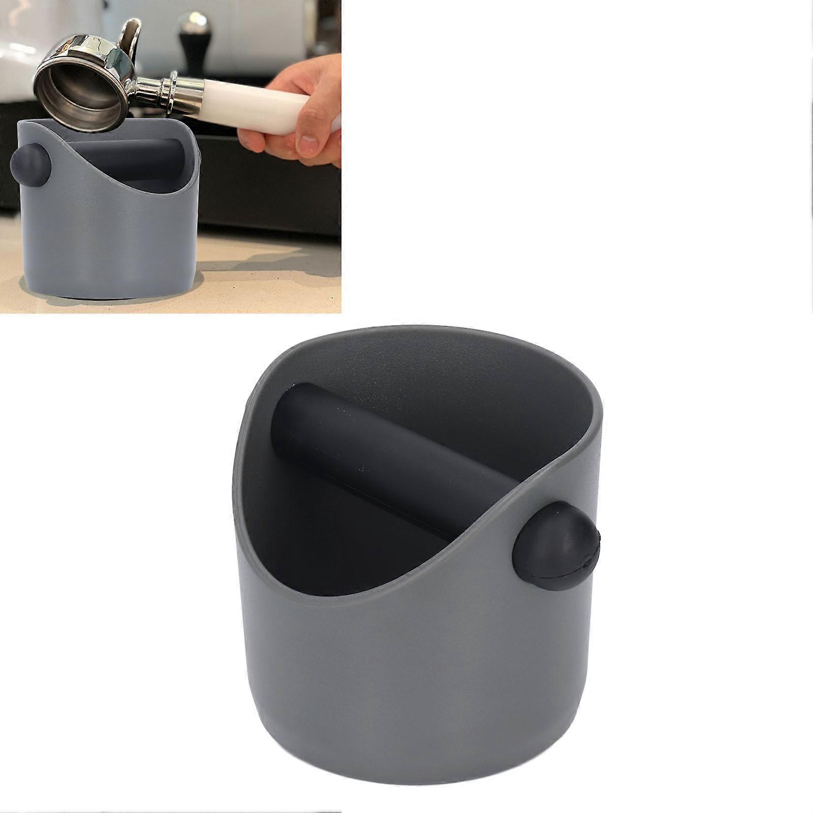 Coffee Knock Box Plastic Rubber Grind Disposal Bin 10cm Grey