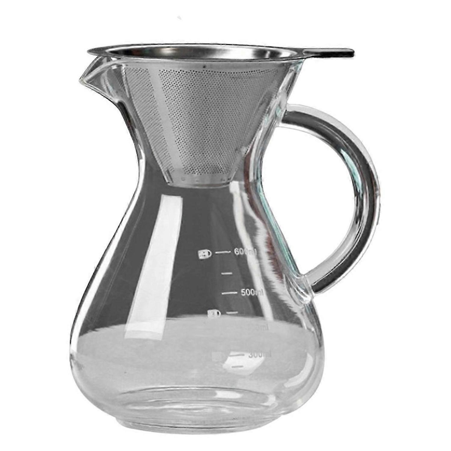 Glass Coffee Pot with Filter High Temperature 600ml