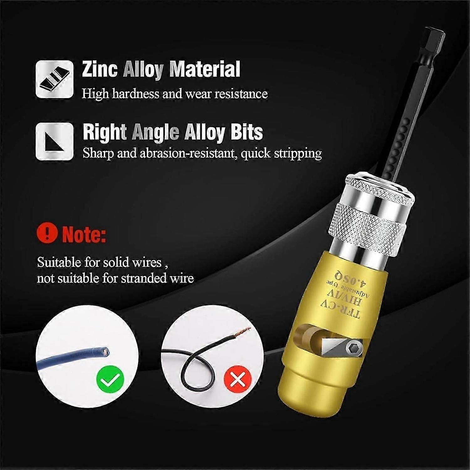 Wire Stripper and Twister Tool for Drill-Portable Drill Wire Stripping Tool-Wire Stripping Drill Bit with Wire Twister