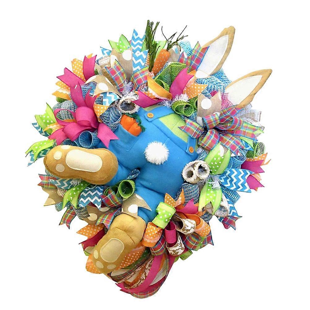 Rabbit Hanging Wreath for Decoration 1Pcs Easter Bunny Garland Floral Lei