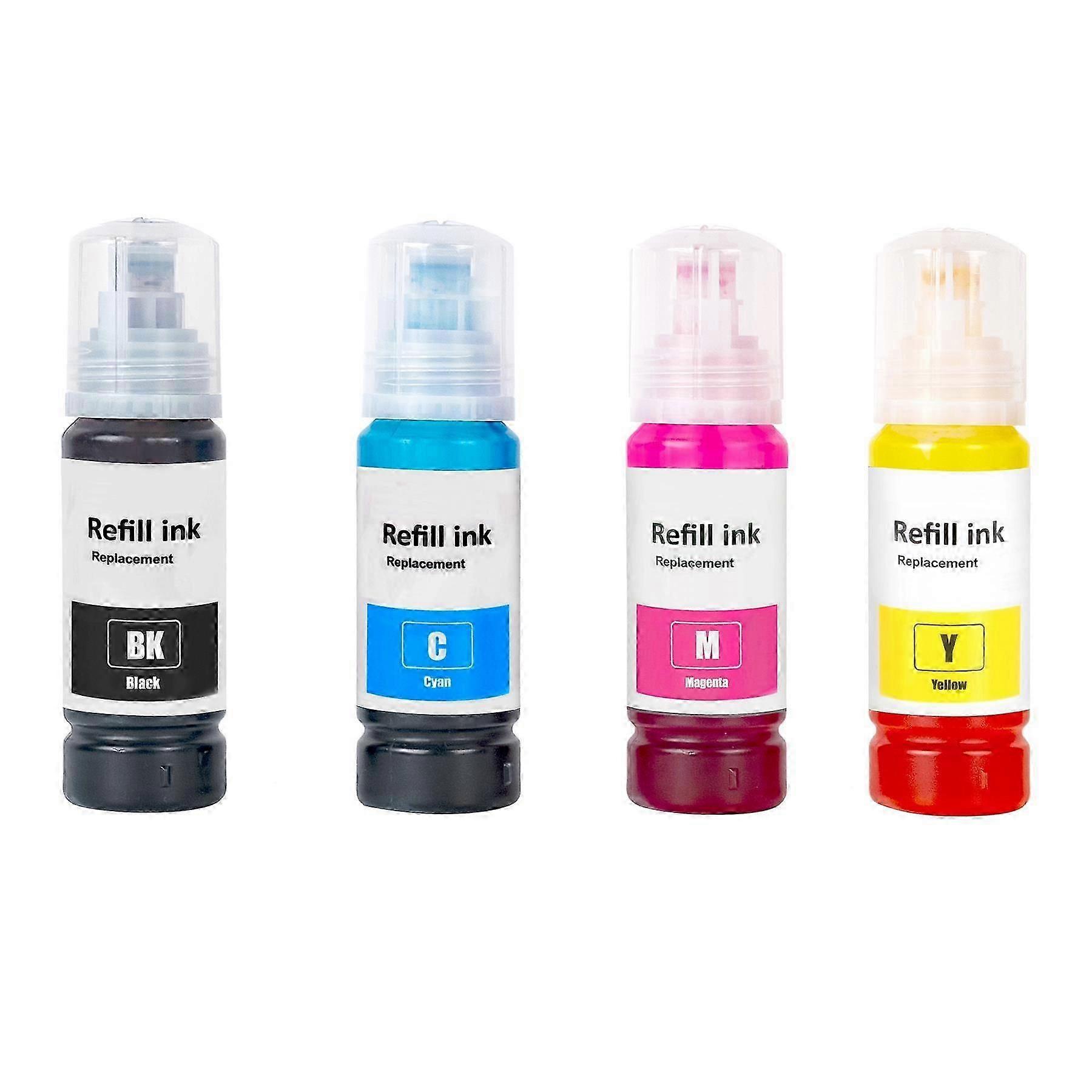Go Inks Compatible 104 Refill Ink Bottles Set, 4 pack, 70ml, Black/Cyan/Magenta/Yellow for Epson EcoTank Printers