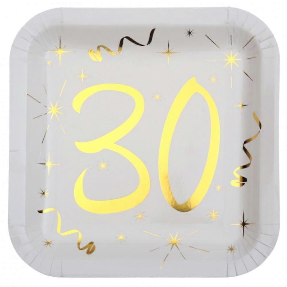 Age 30 Gold Square Plate