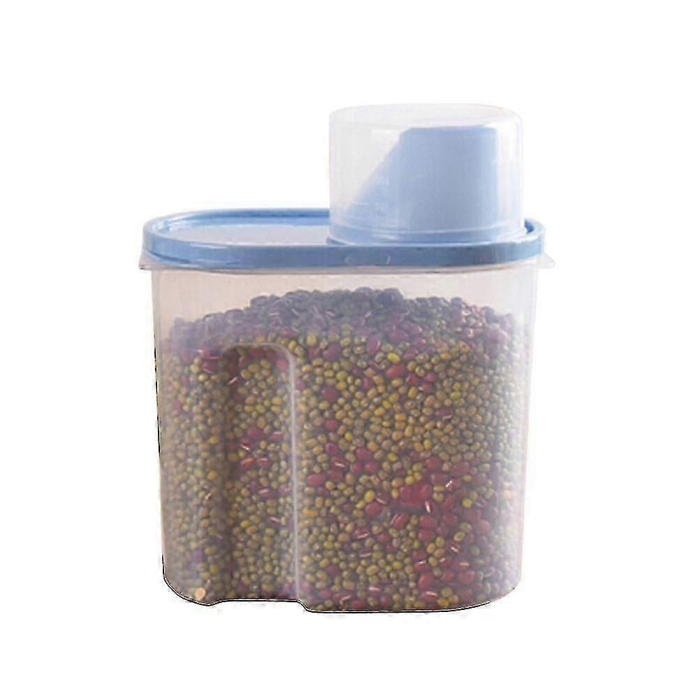 1.9l Plastic Sealed Can With Lid Grain Container Storage Pot Kitchen Box Cereal Crisper For Dry Food Oatmeal Rice