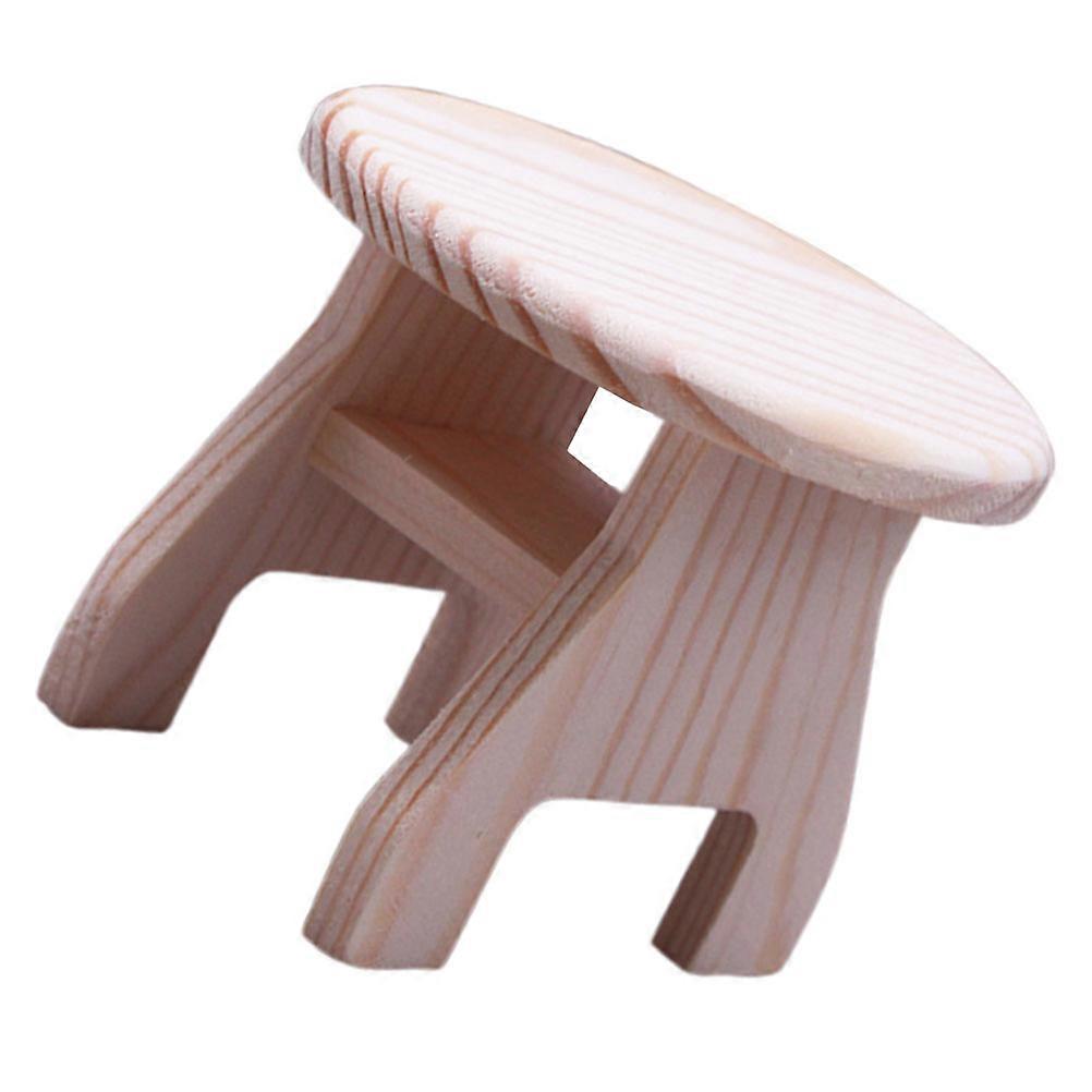 Wooden Dollhouse Furniture Mini Coffee Table for Bedroom 5Pcs Set