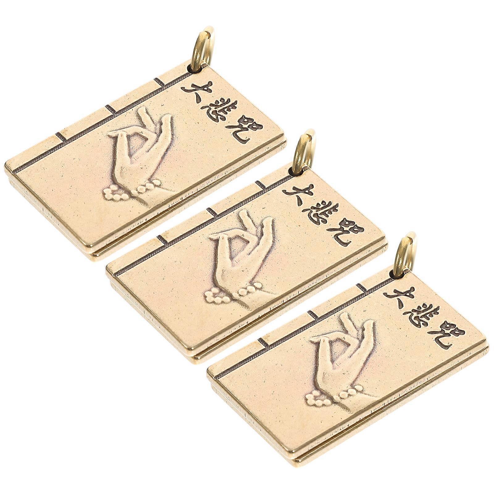 Retro Vintage Keychain Pendant Brass Keyring Pendant for Decor 6Pcs