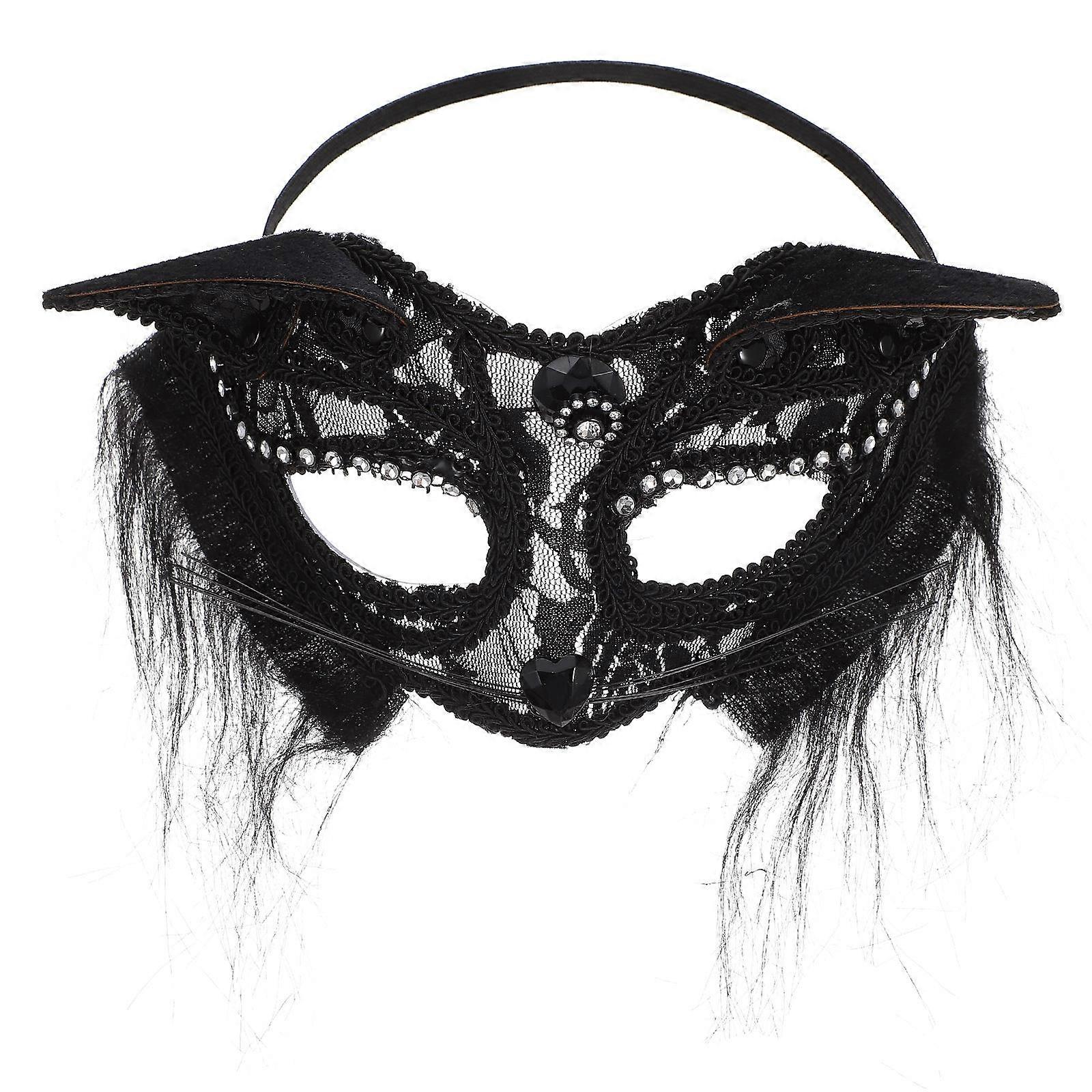 Halloween Party Mask Cat Face Masks for Decoration Use 1 Piece Half Face