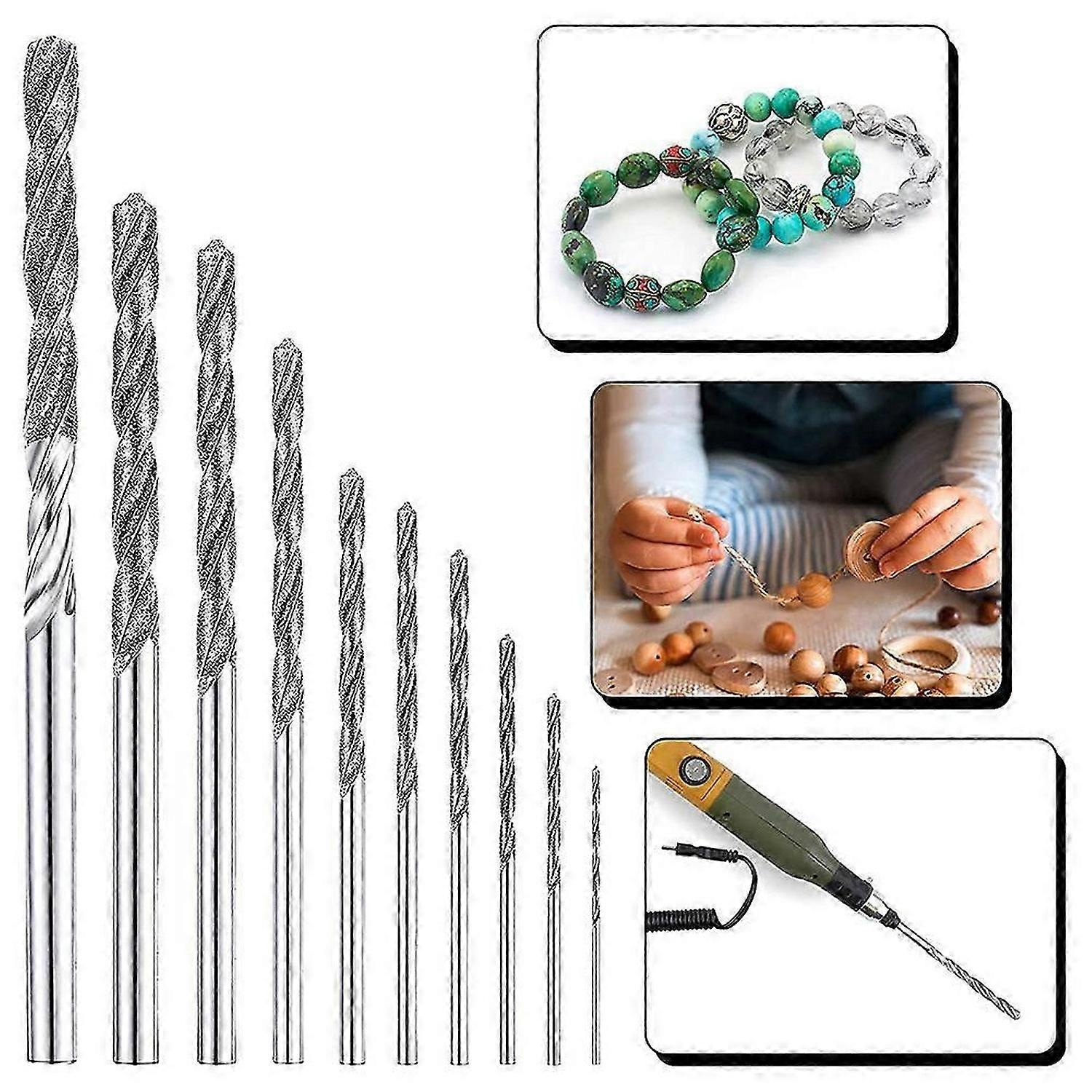 20 Pcs Diamond Drill Bits Set Twist Diamond Tip Drill Bit Heavy Duty Mini Diamond Drill Bit Set for