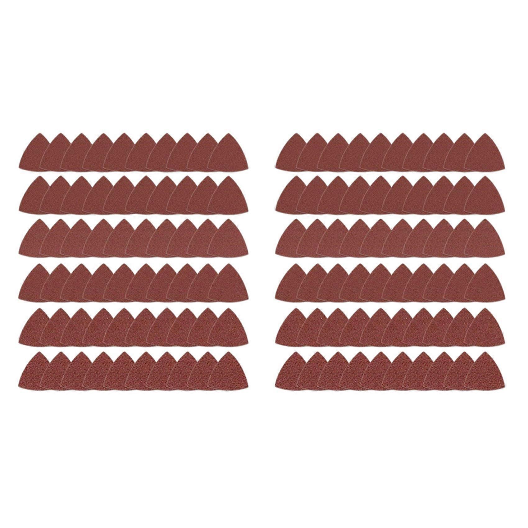 120Pcs Triangular Hook and Loop Triangle-Sandpaper, Fit 3-1/8 Inch Multi Tool, Assorted 40 60 80 100