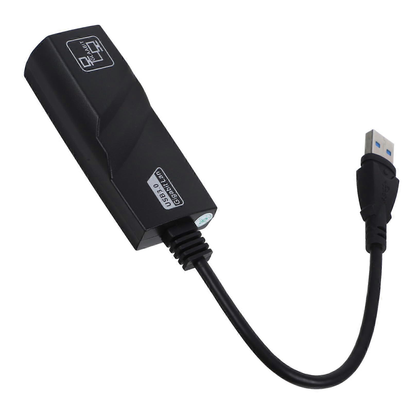 Gigabit Ethernet Network Adapter USB 3.0  Speed USB To Ethernet Converter Plug And Play For Laptop And Desktop Black