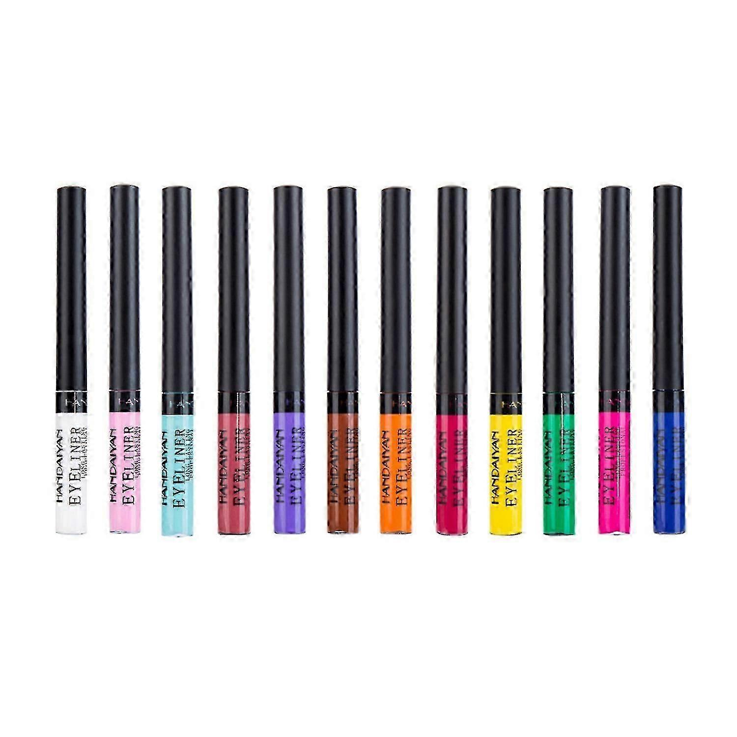 12-Shade Matte Liquid Eyeliner Set with Waterproof Formula for Vibrant Colourful Eye Makeup Looks