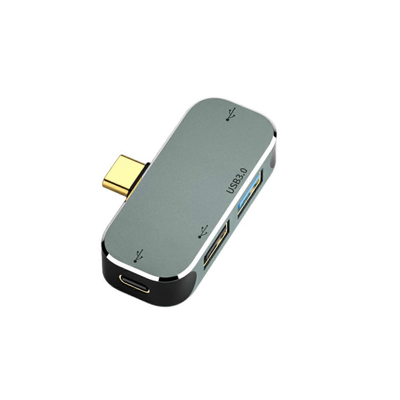 Type C Hub 4Port Aluminum Alloy USB 2.0 Extended TypeC Splitter Adapter With Charging Port