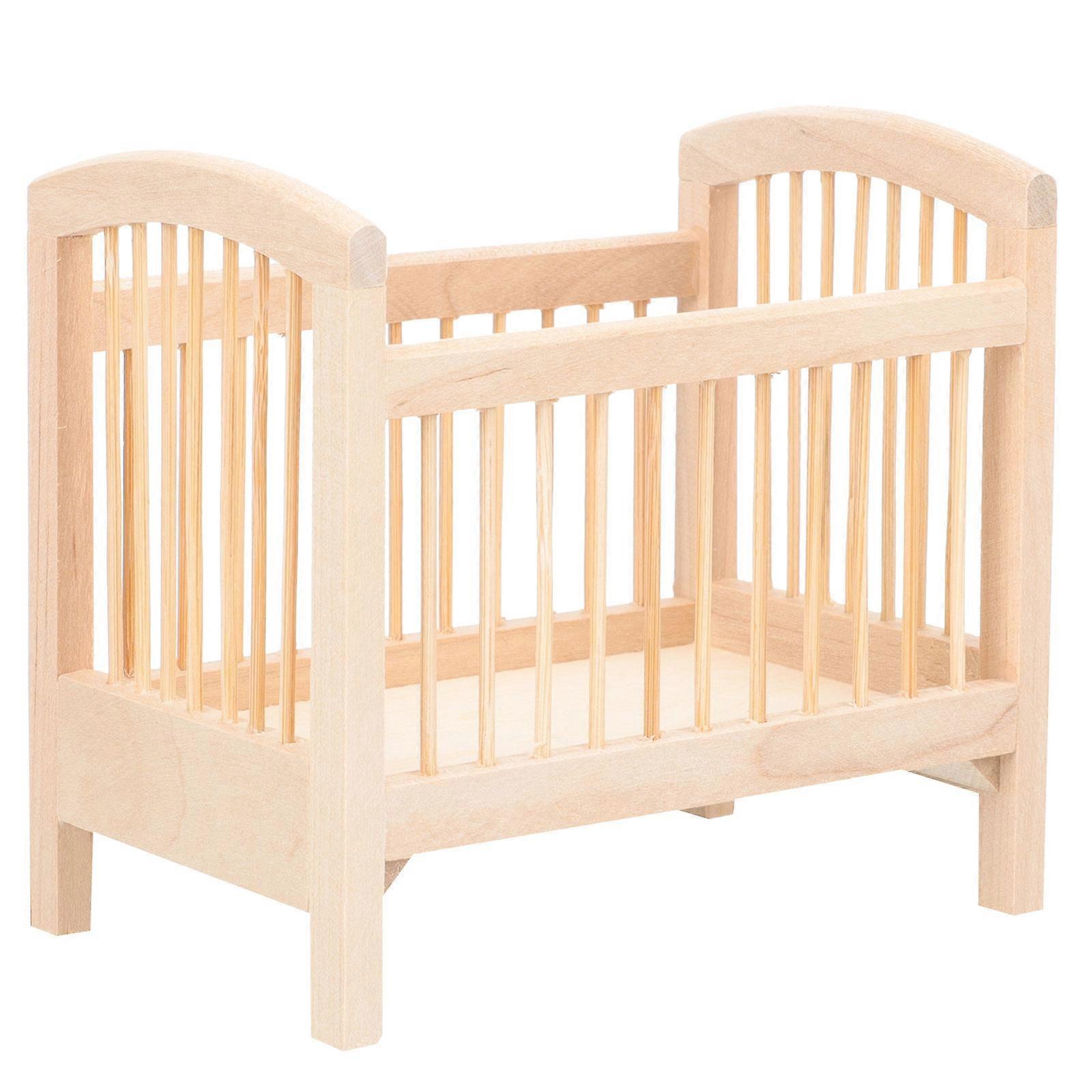 Mini Doll Wooden Model for Decor 2Pcs Miniature Accessory