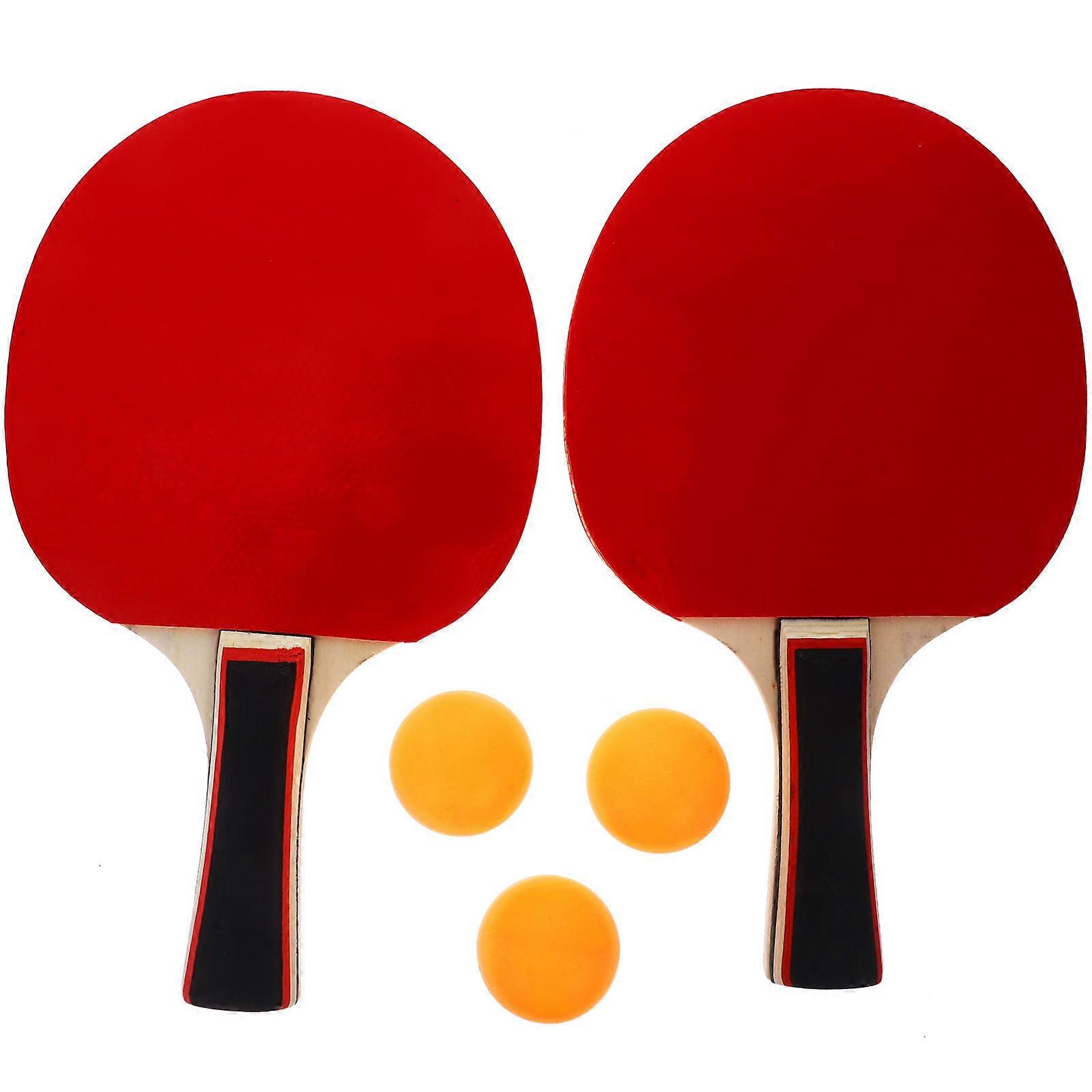 Table Tennis Training Racket Kit for Beginners with 4Sets in Black