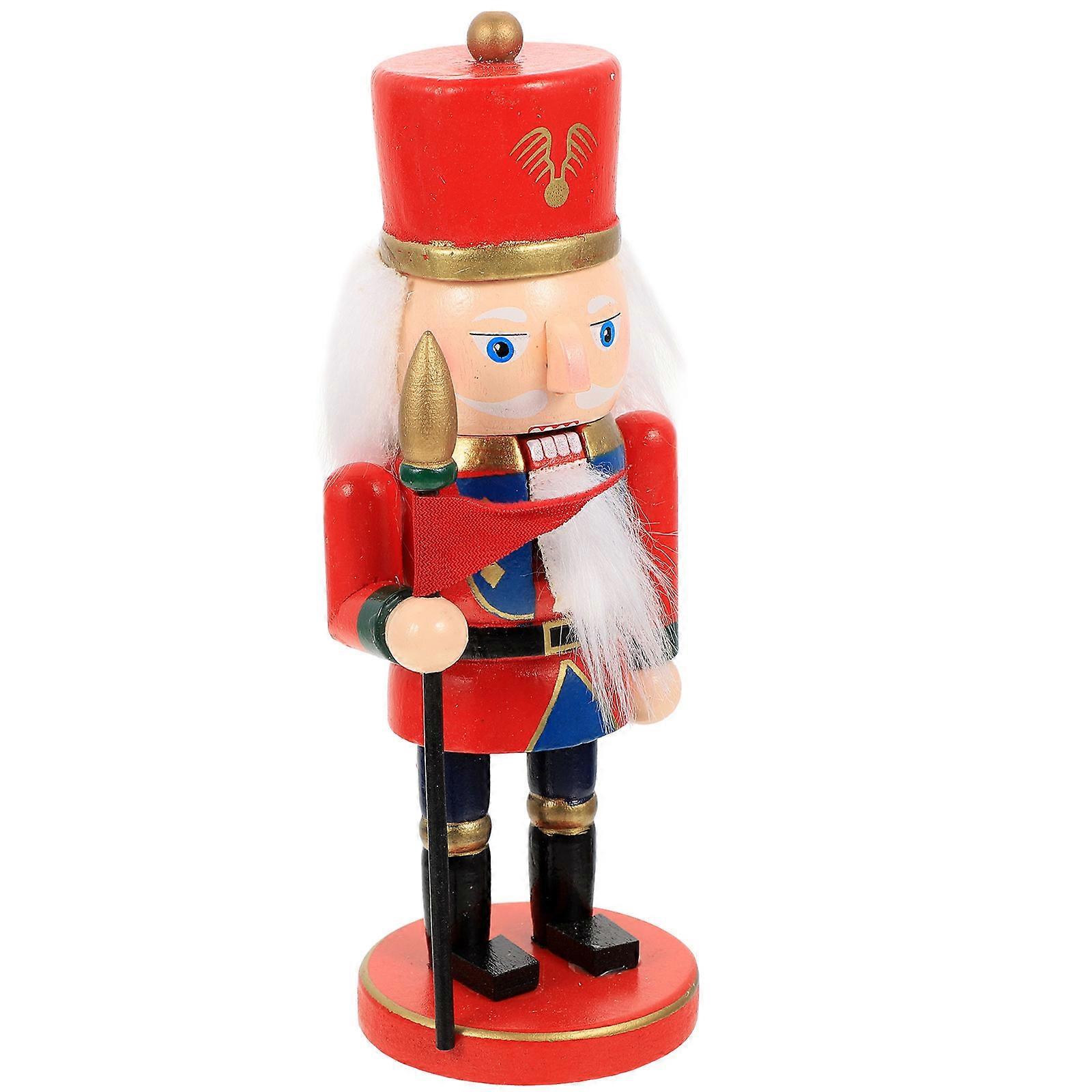 Christmas Nutcracker Wooden Nutcracker Ornament for Decor 4Pcs Pieces