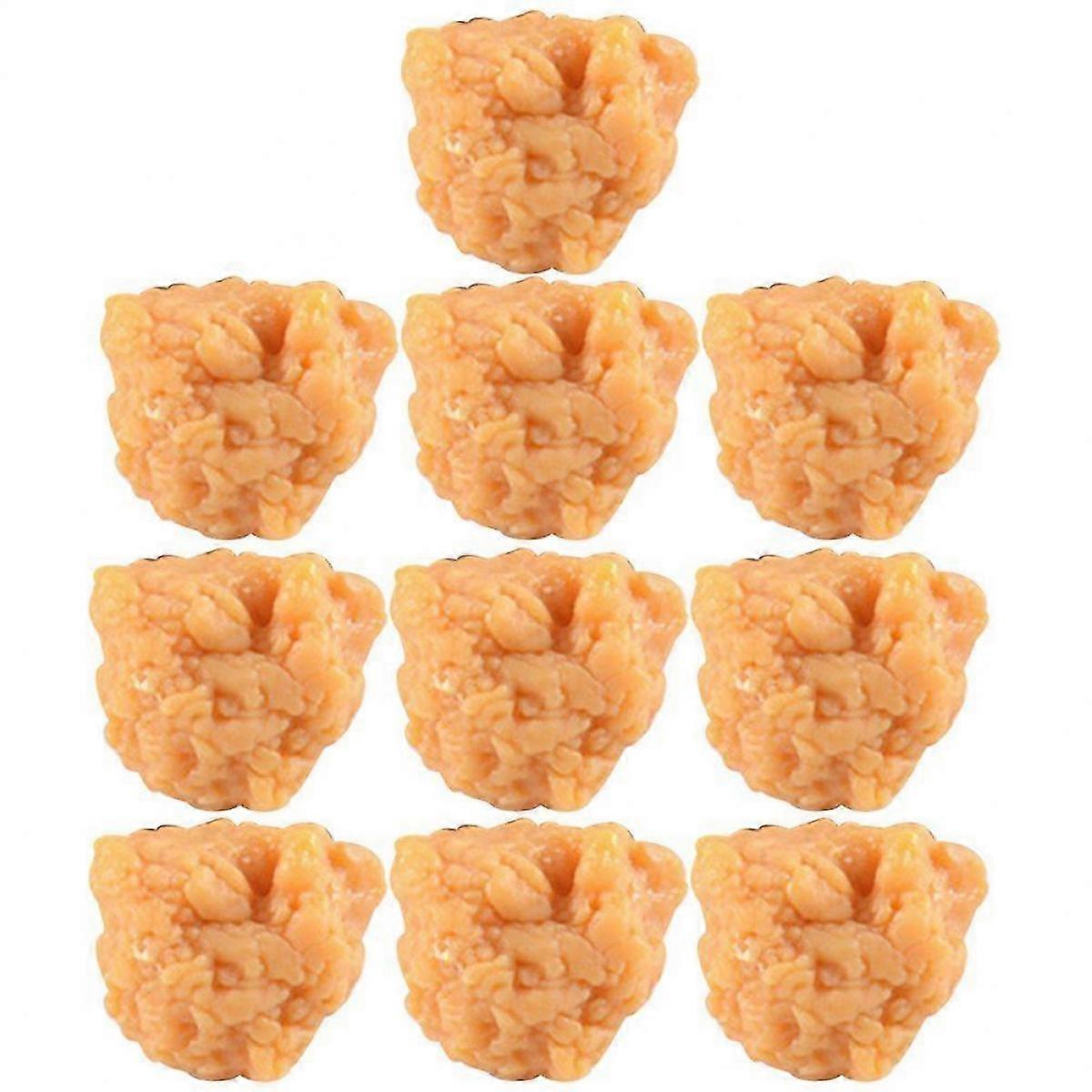 10Pcs Simulated Chicken Popcorn Fried Chicken Nuggets Props Small Chicken Nuggets Models