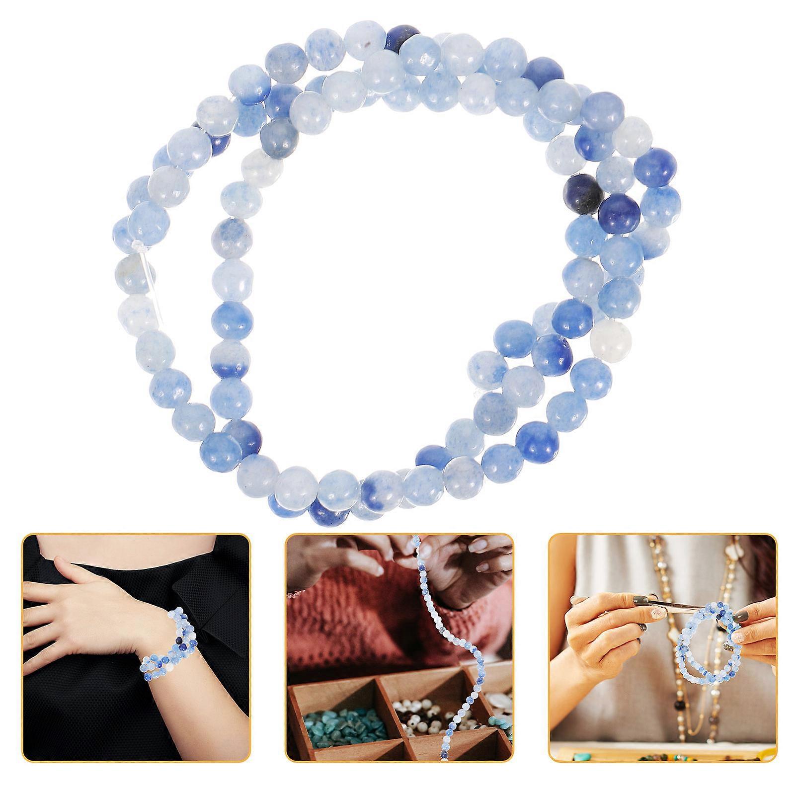 DIY Accessories 184 Pcs Round Natural Stone Beads For Stringing Crafts 0.4X0.4Cm Durable Blue Beads For Craft Projects