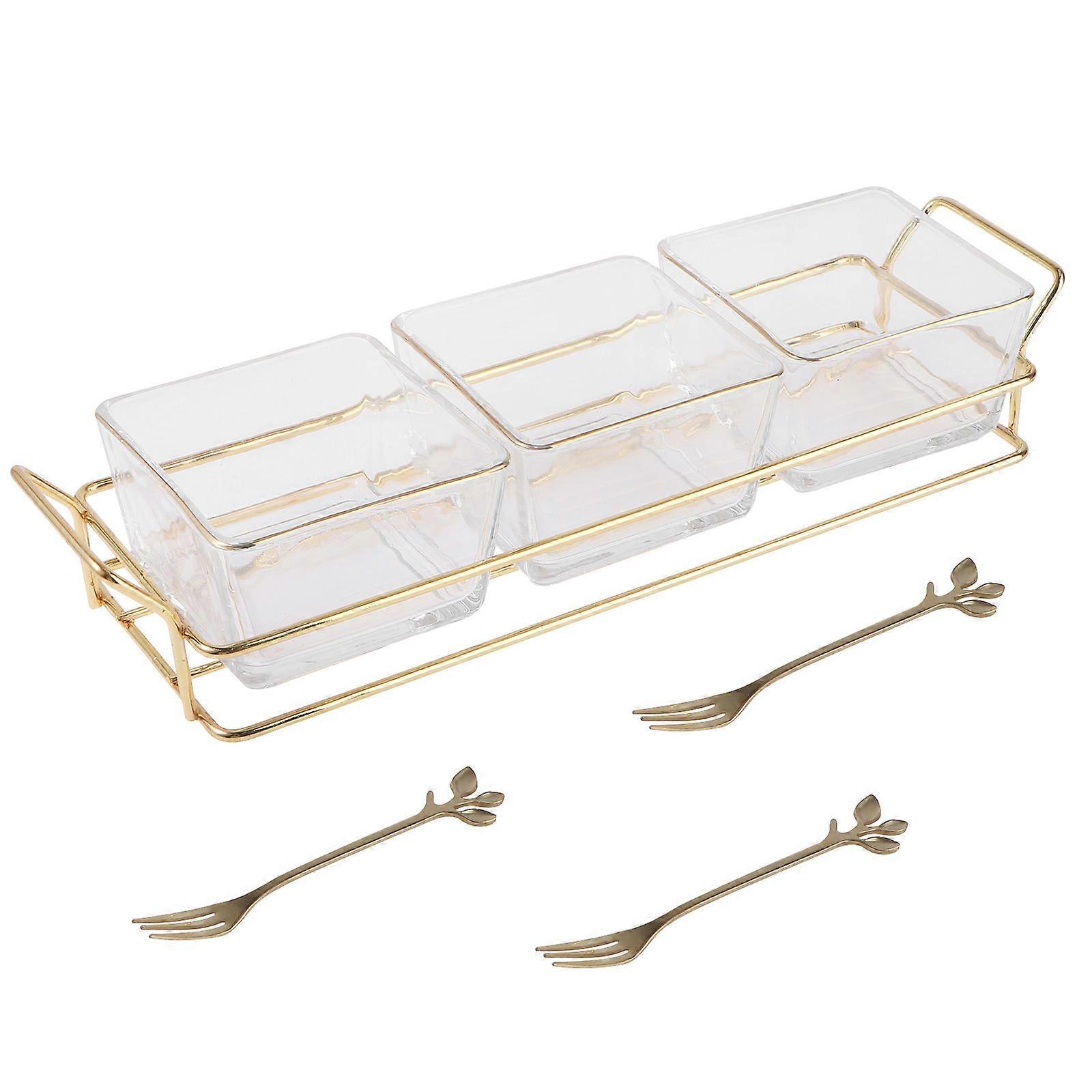 Snack Serving Plate Glass Candy Container for Home 1Set and Stylish