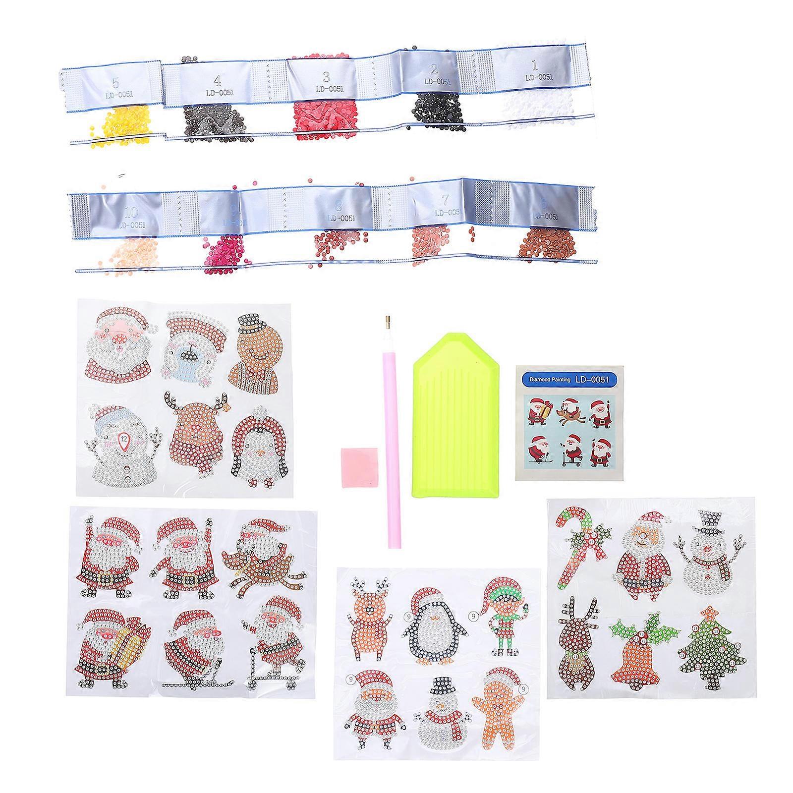 Christmas Decorative Diamond Sticker for DIY Use 28Sets Assorted Colors