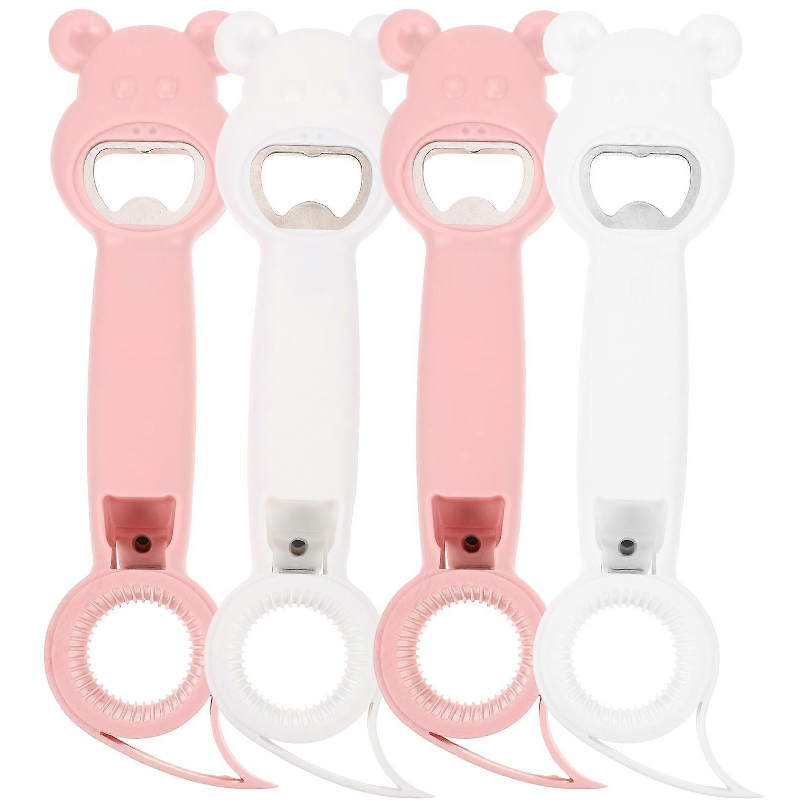 Practical Multifunctional Lid Opener Home Use Stainless Steel Material 8.3×2×0.8in 4Pcs