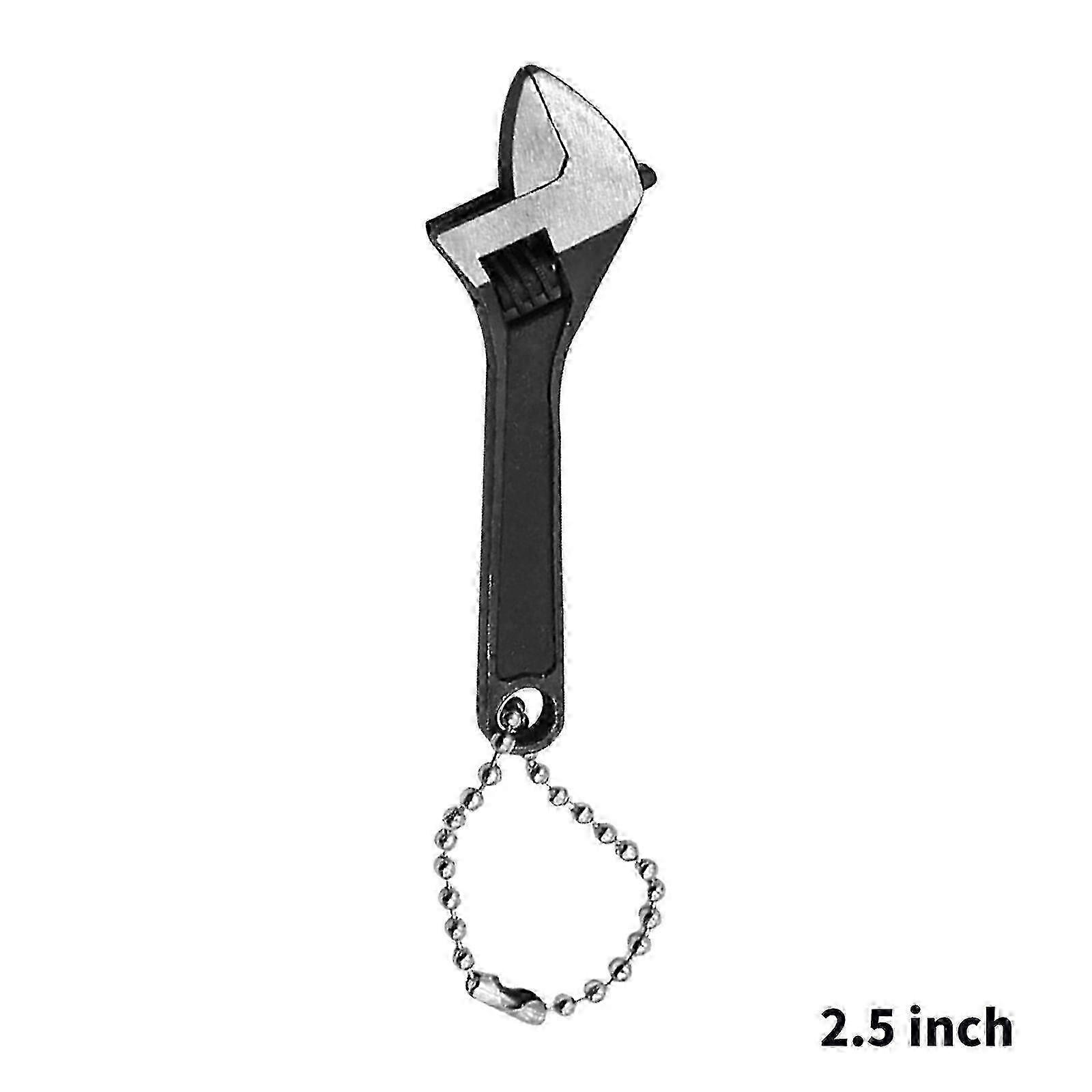 Mini Steel Wrench Open-end Wrench Keychain Adjustable 2.5-15 In Gifts