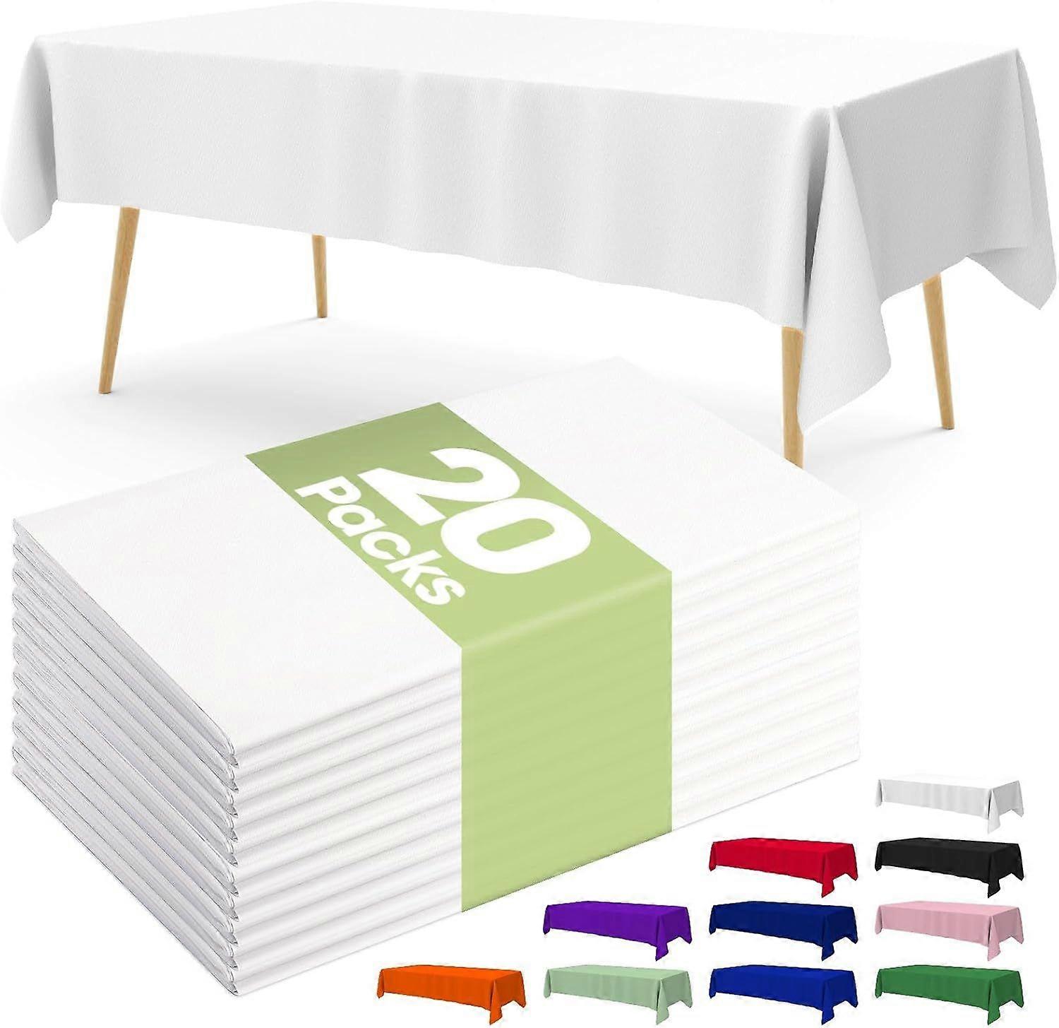 2025 Latest Model Plastic Table Cloth Disposable 20 Pack, 54 x 108 Inch Table