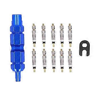 Mountainbike Ventiel Kern Remover Gereedschapsset 10 stuks Frans messing