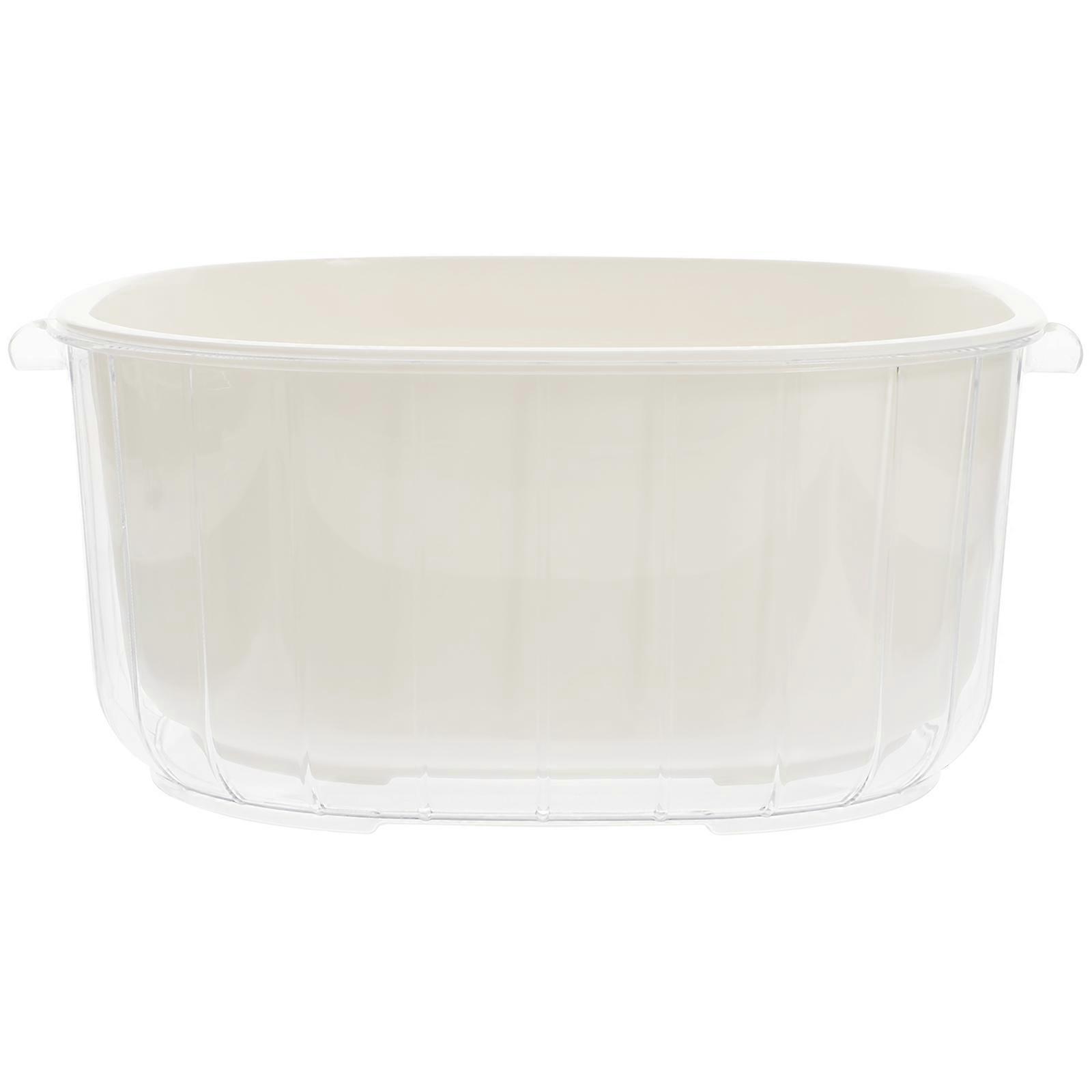 Dual Layer Drainage Basket For Kitchenware Indoor Kitchen Use Made Of Lightweight White PP And PET With Fruit Washing Function 1Pack