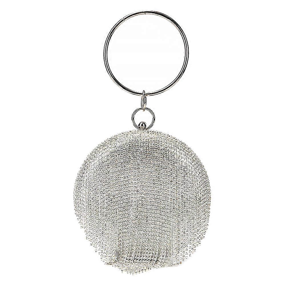 Party Bag Evening Handbag for Storage 2Pcs Silver Round Shape