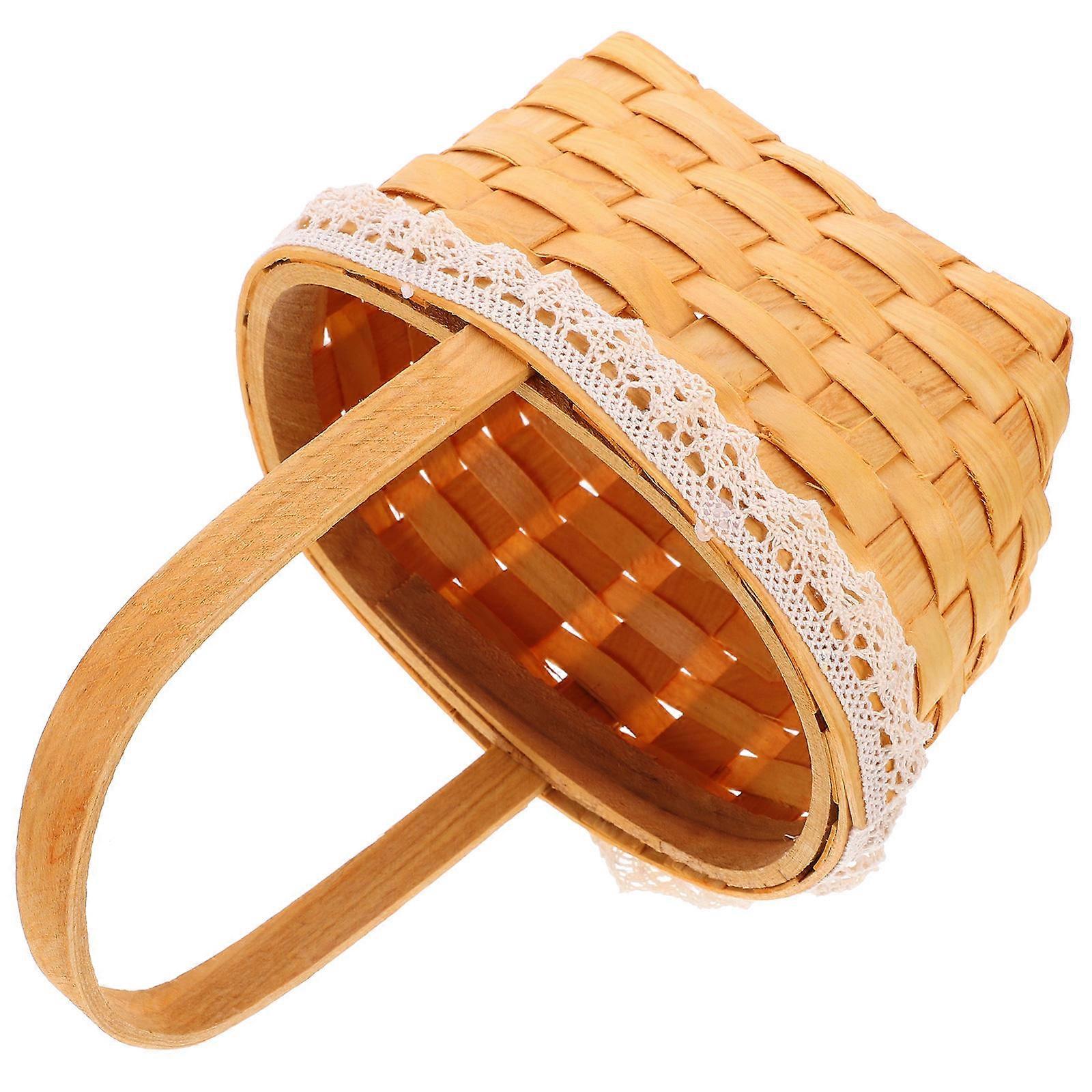 Rustic Hand-Woven Flower Holder For Diy Activities Homeowners Office Use Mini Oval Shape 1Pack