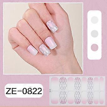 French Nail Art Stickers, Spring Summer Floral Design Nail Polish Film Strips, Includes Bare Piece and Nail File