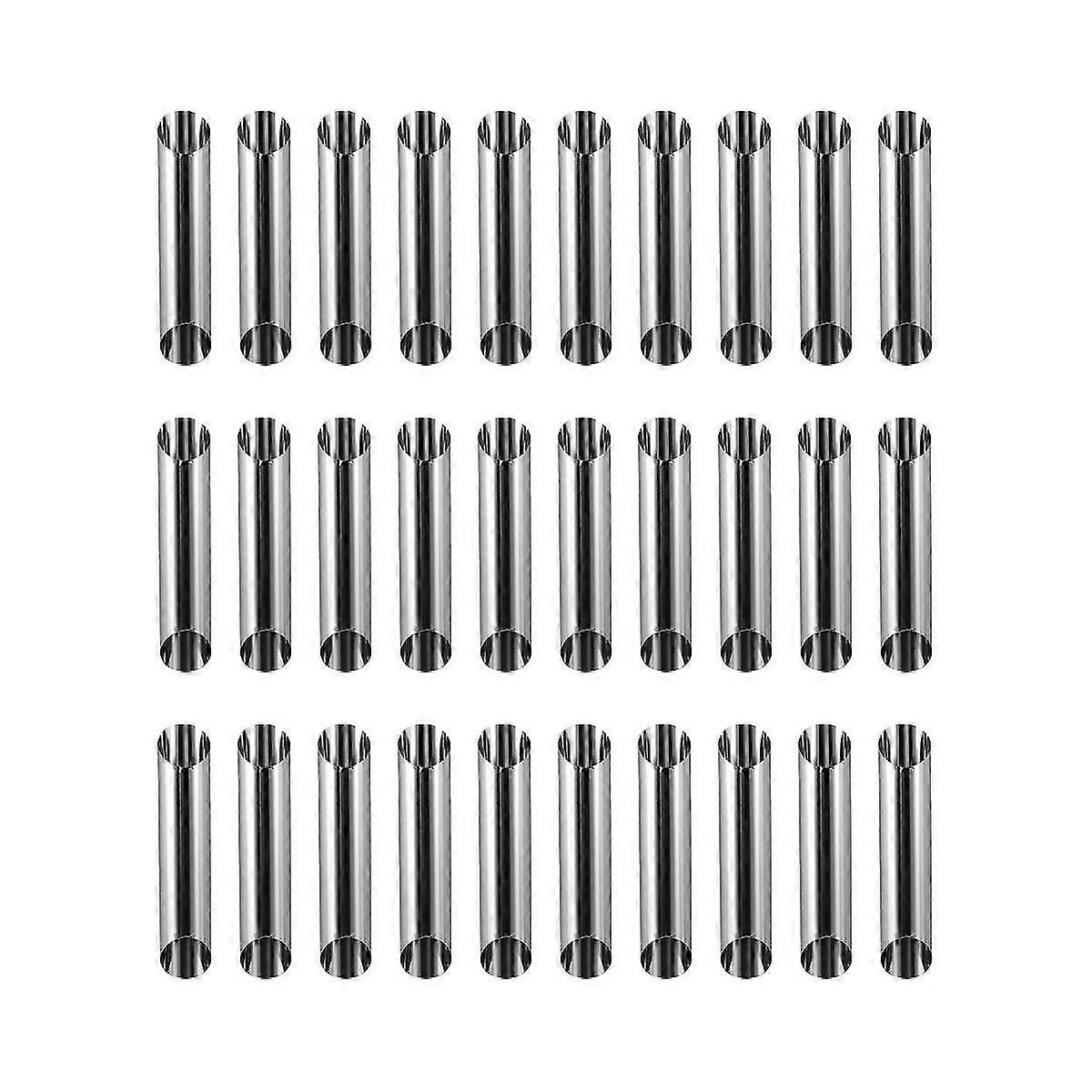 مجموعة قوالب أنابيب كانولي من 30 قطعة من الفولاذ المقاوم للصدأ غير لاصقة من القرن الكريمي لقوالب المعجنات الدنماركية للقشرة
