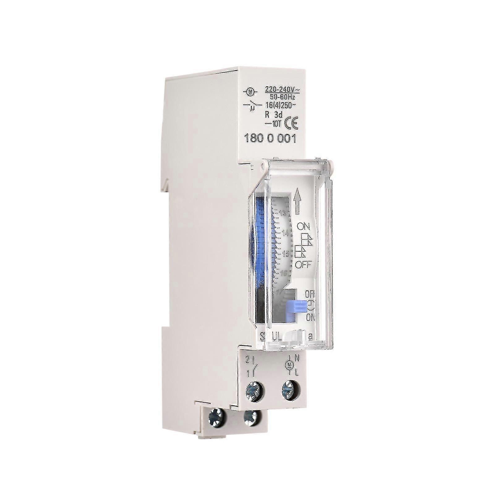 Mechanical 24 Hours Timer Switch Ac 220-240v 15 Minutes Interval 96 Times On/ Off Programmable Electrical Timer Din Rail Installation Relay Switch