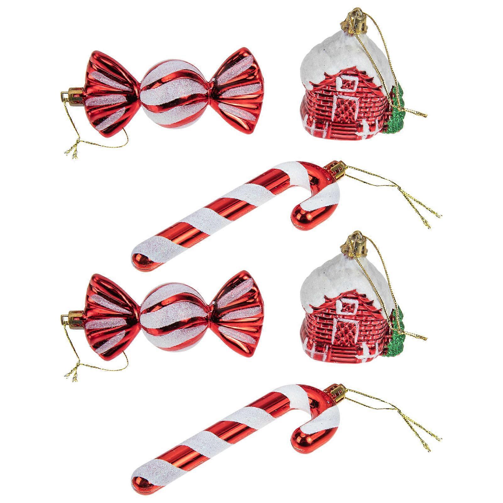 Red Xmas Tree Decor for Decoration with 24Pcs Plastic Pendants