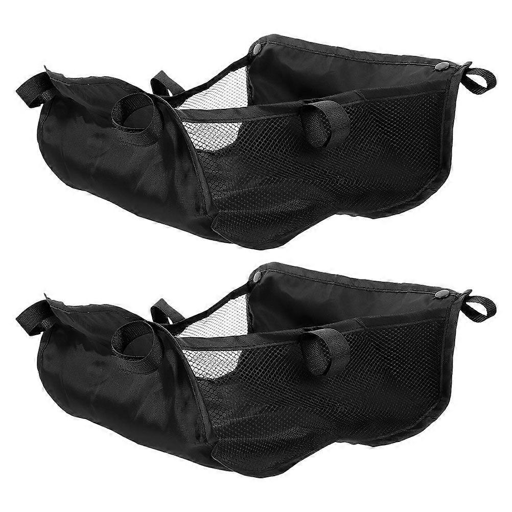2 Pcs Stroller Organizer Under Baby Stroller Storage Baskets Pram Waterproof Mesh Netting Underseat Basket For Stroller Storage Organizer Bag Accessor