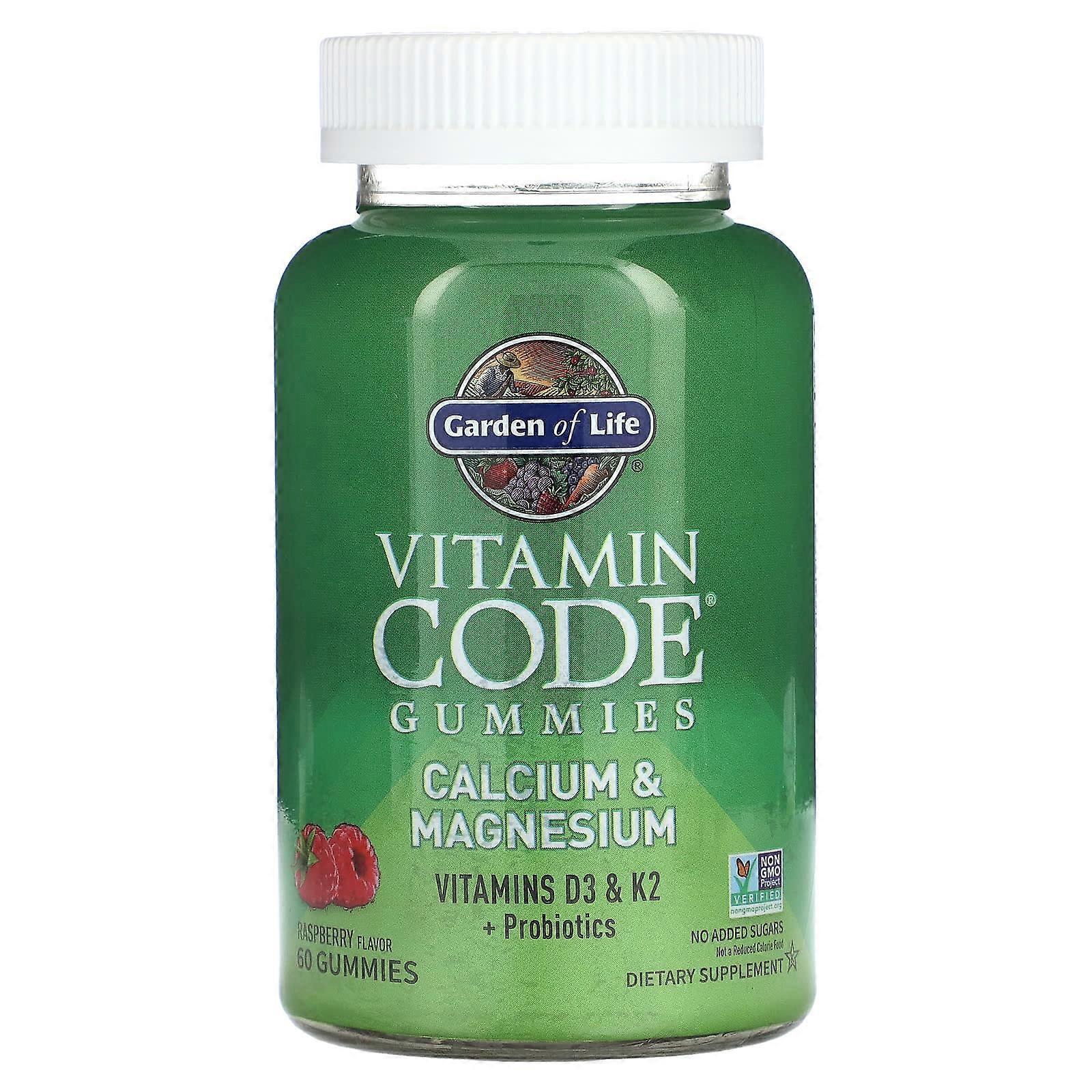Vitamin Code Gummies, Calcium & Magnesium, Raspberry, 60 Gummies