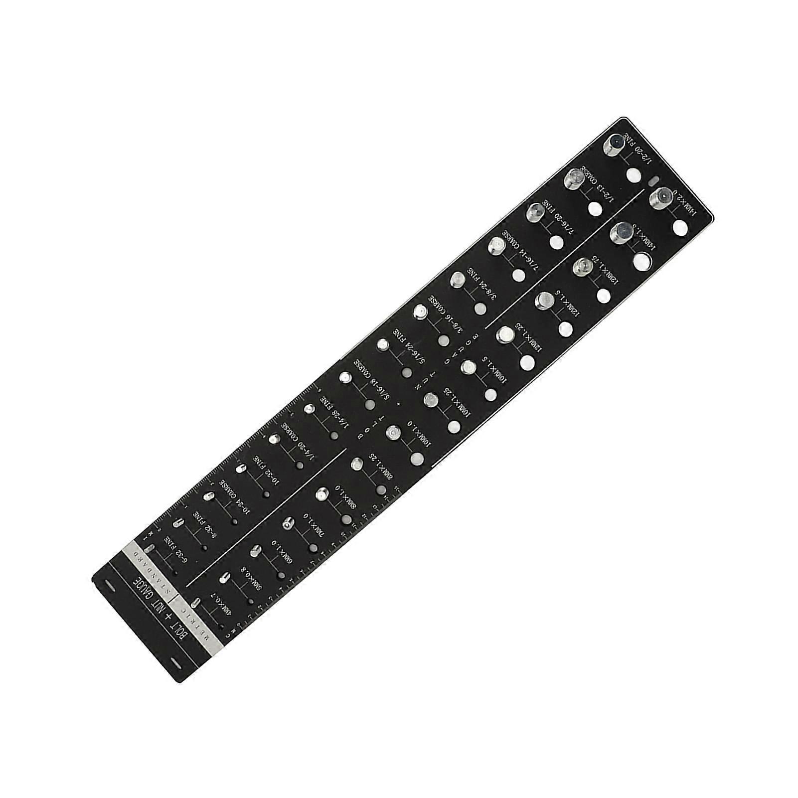 Nut and Bolt Thread Checker Gauge 28 Sizes Inch & Metric 50.5x10cm