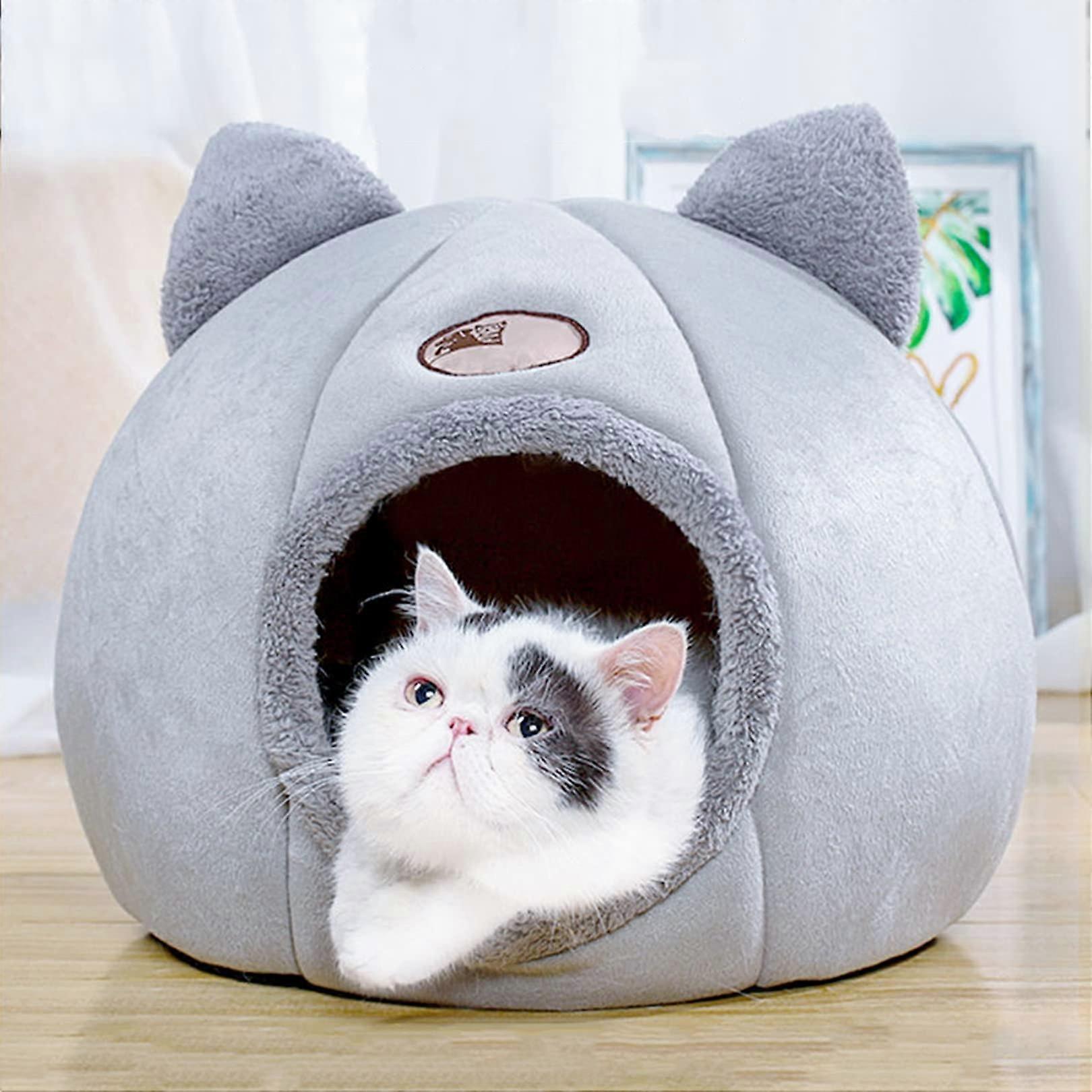 Cat Litter Cave Warm Cat Mat PigShaped Kennel Kitten Bed, DualUse Mat, For Small Cats And Dogs, Removable Medium