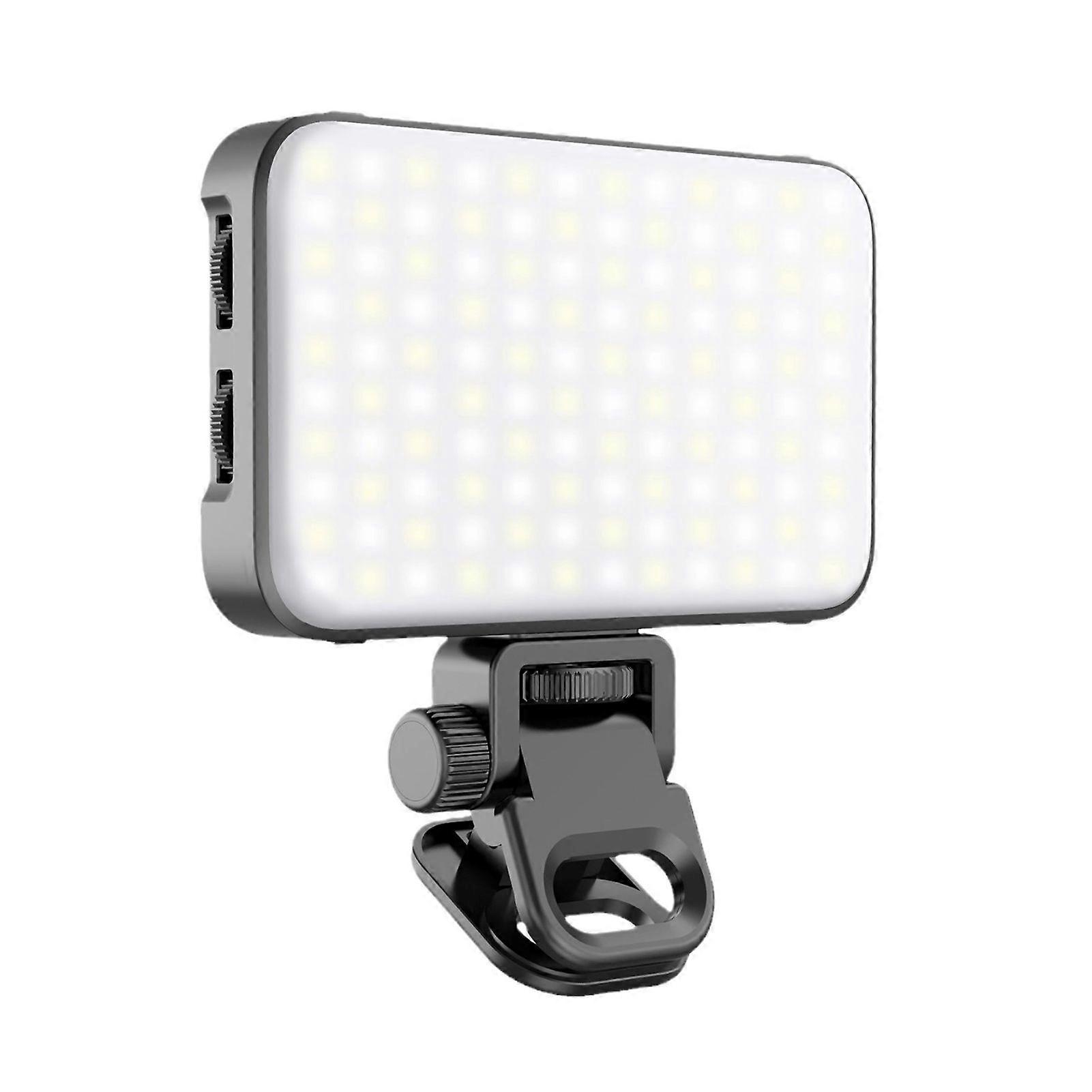 LED Fill Light with Adjustable Bracket Super Bright Compact Portable Rechargeable Clip Fill Light Selfie Light with Soft Diffuser